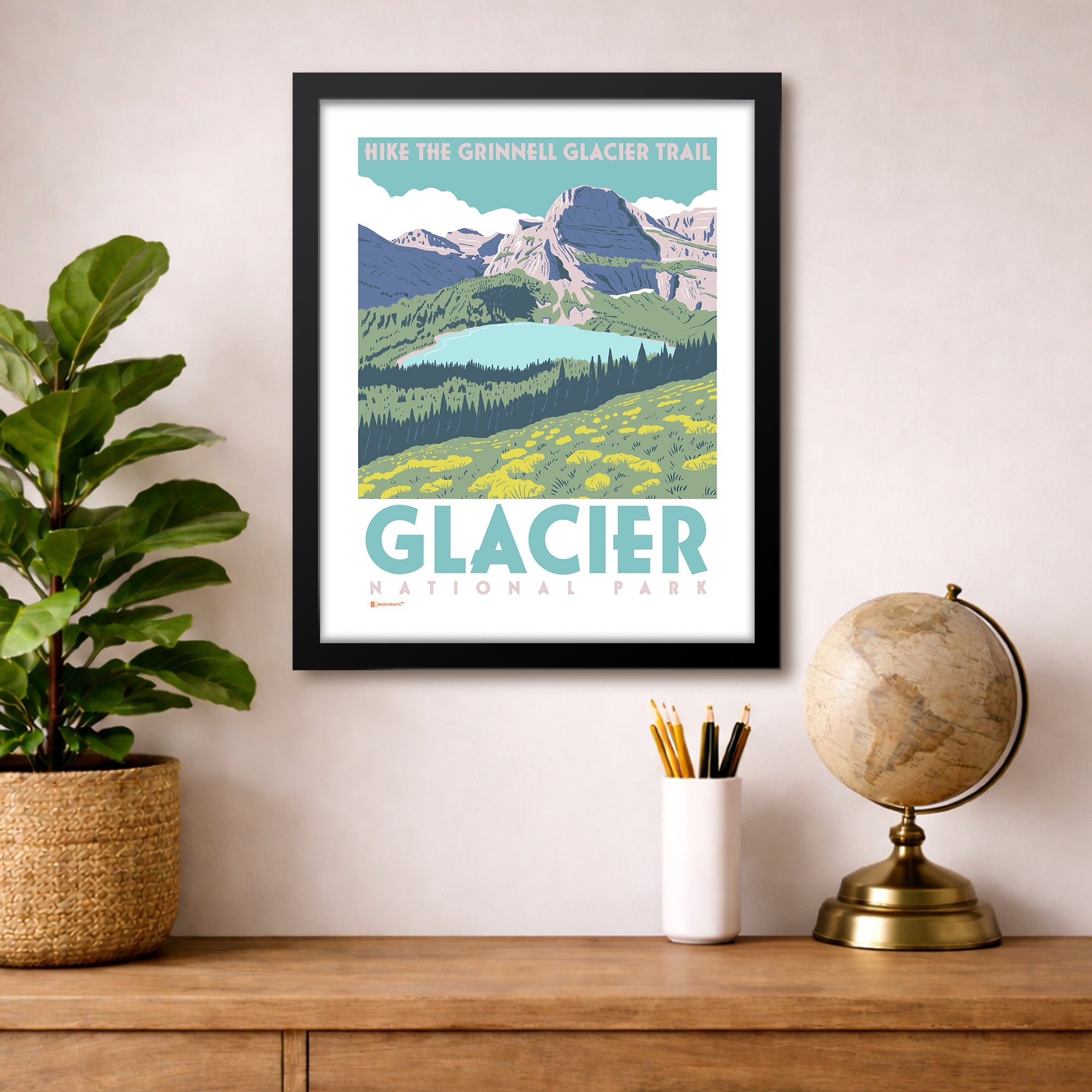 Glacier National Park Grinnell Lake Art Print - Bozz Prints
