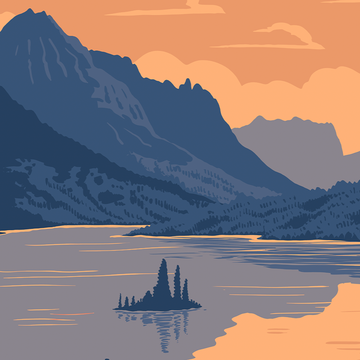 Glacier National Park St. Mary Lake Print