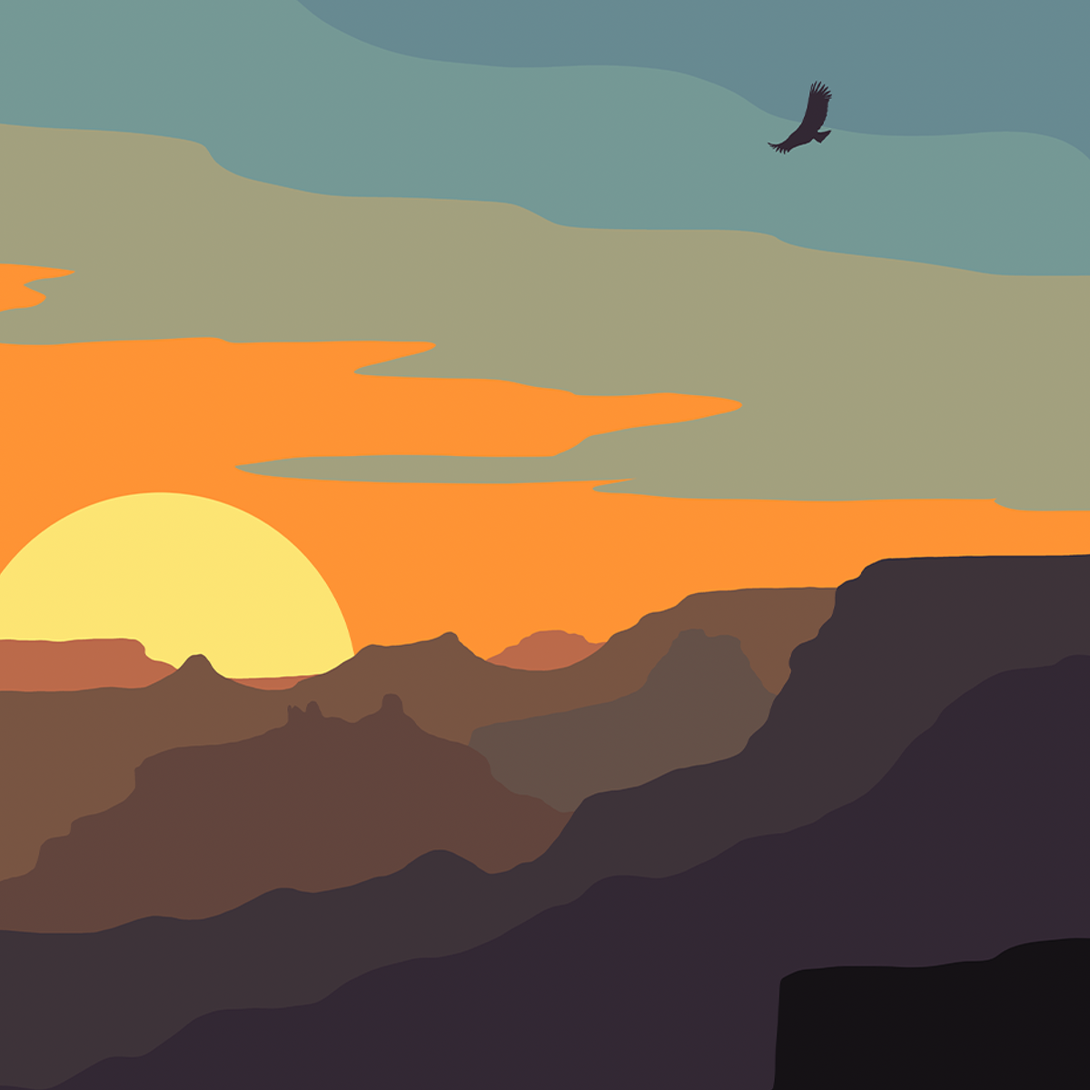 Grand Canyon National Park Desert View Sunset Print