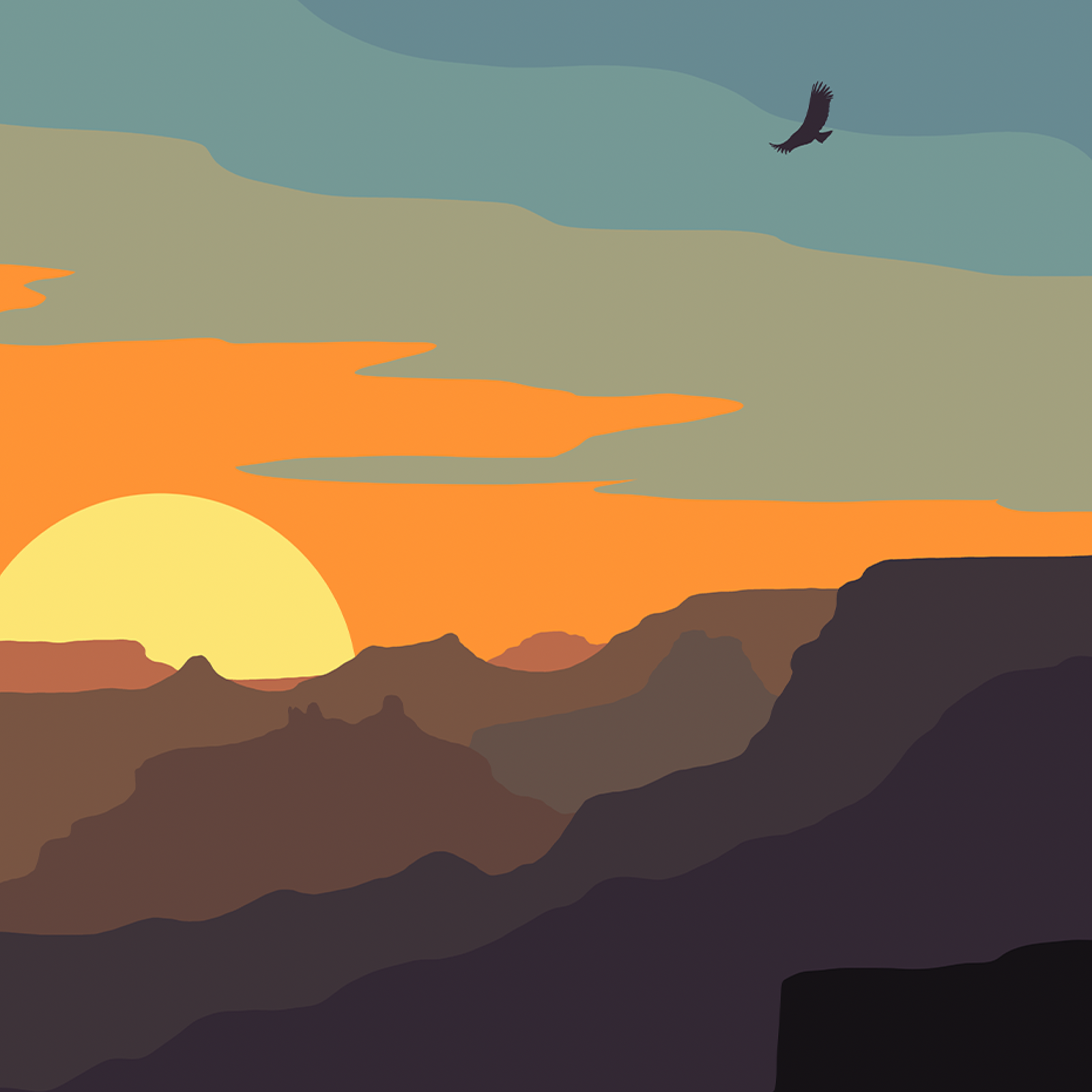 Grand Canyon National Park Desert View Sunset Print