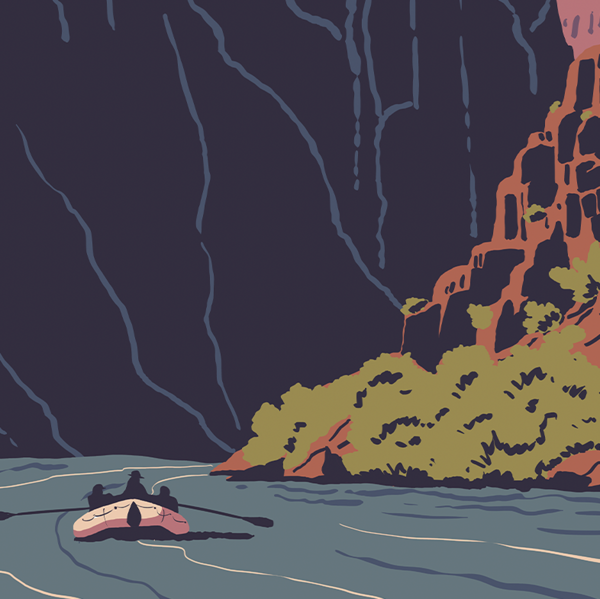 Grand Canyon National Park River Rafting Print