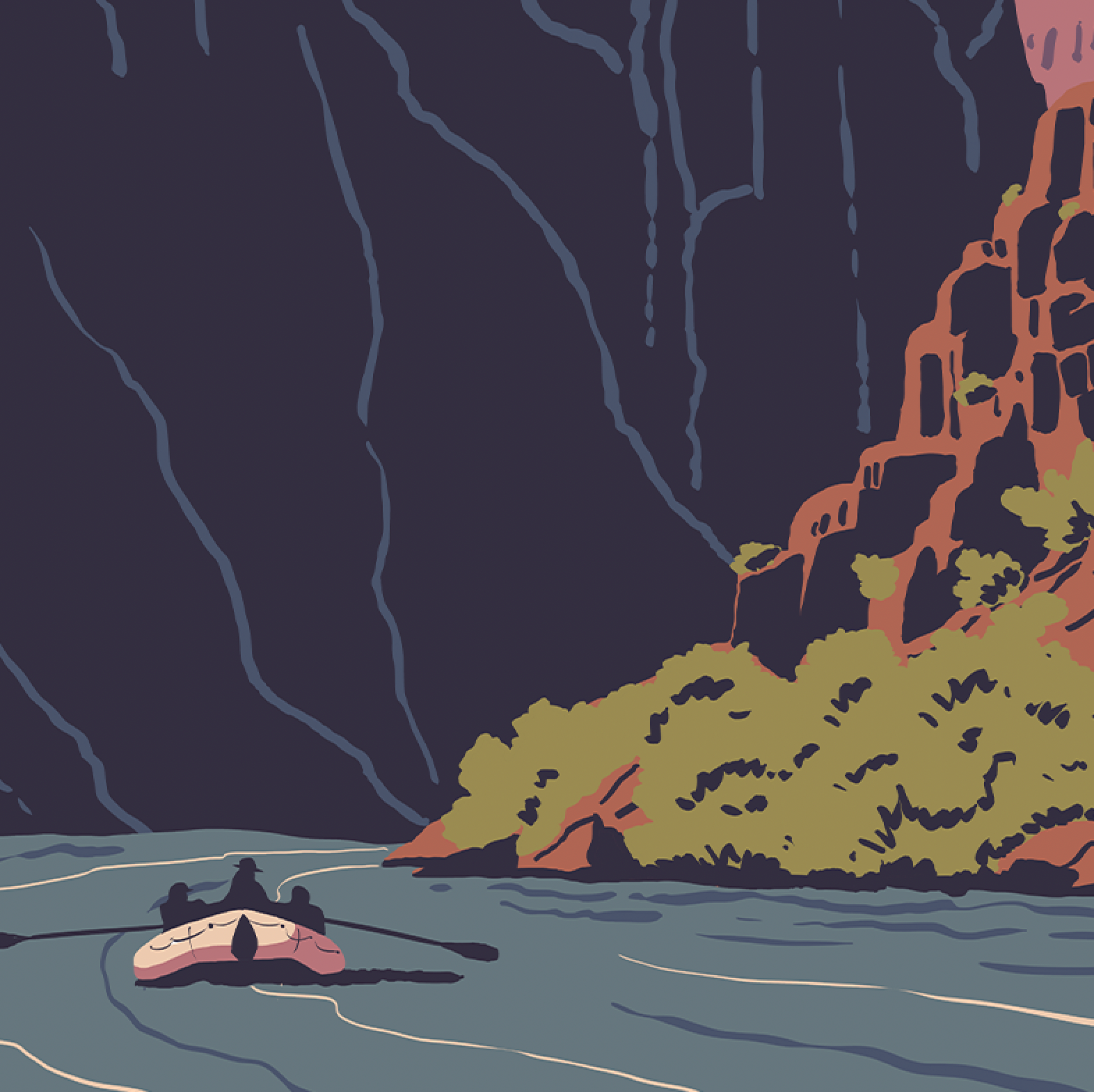 Grand Canyon National Park River Rafting Print