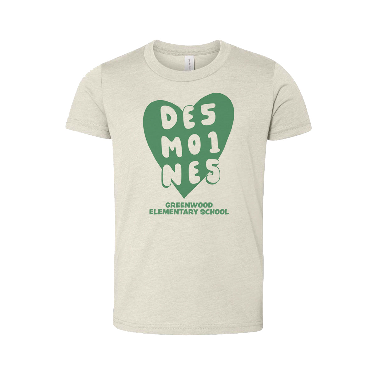 Greenwood Elementary Des Moines 515 Heart Youth T-Shirt