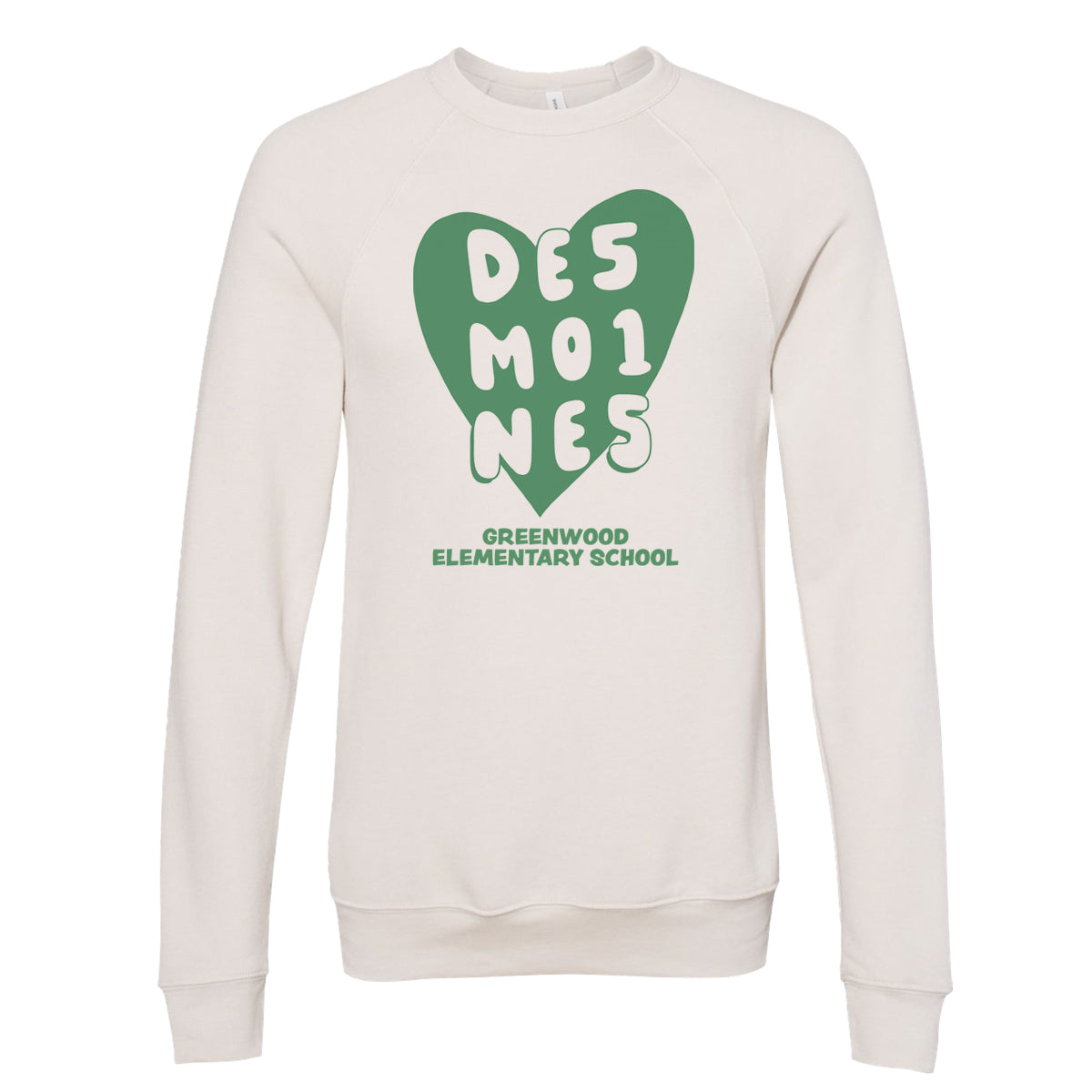 Greenwood Elementary Des Moines 515 Heart Crewneck Sweatshirt