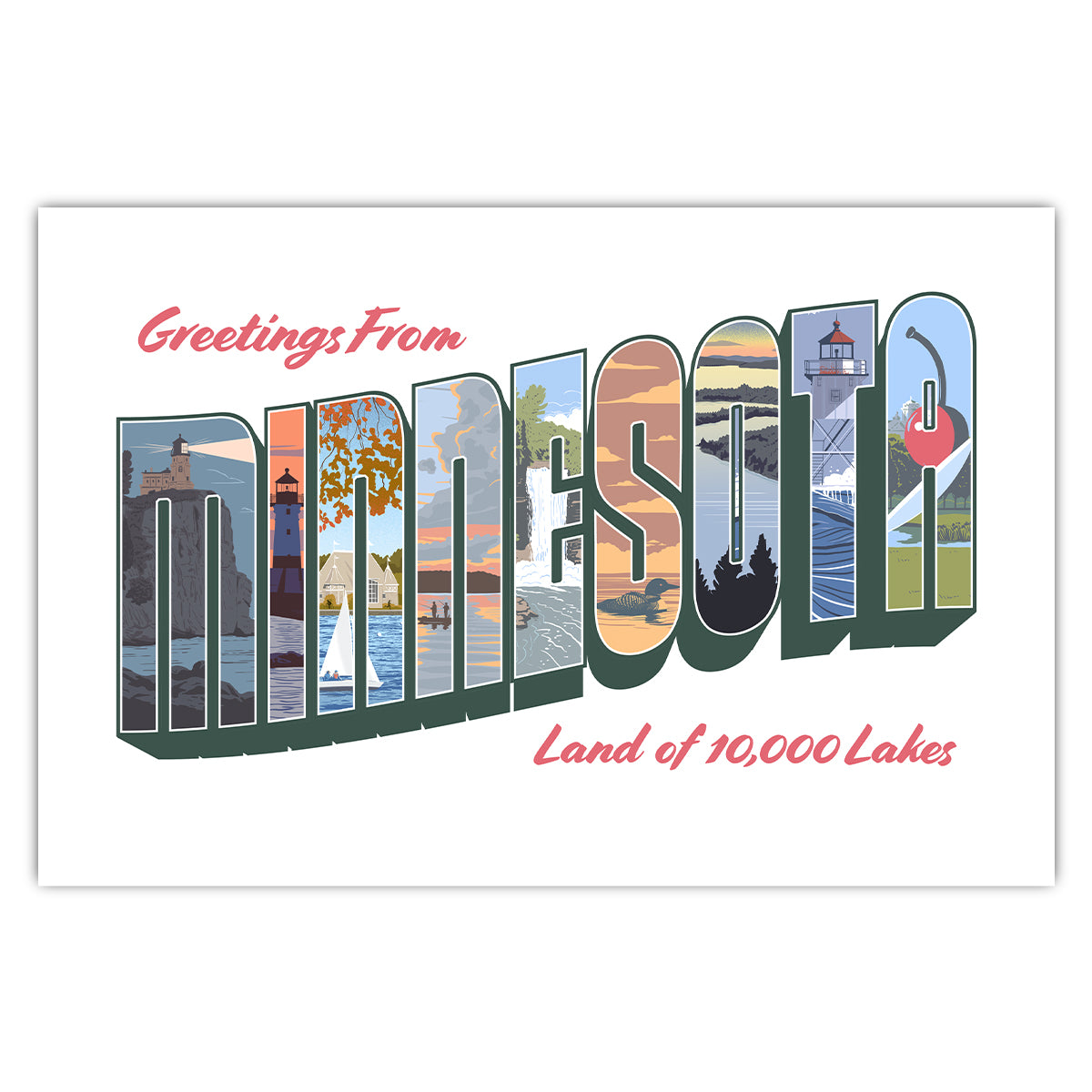 Greetings From Minnesota Postcard