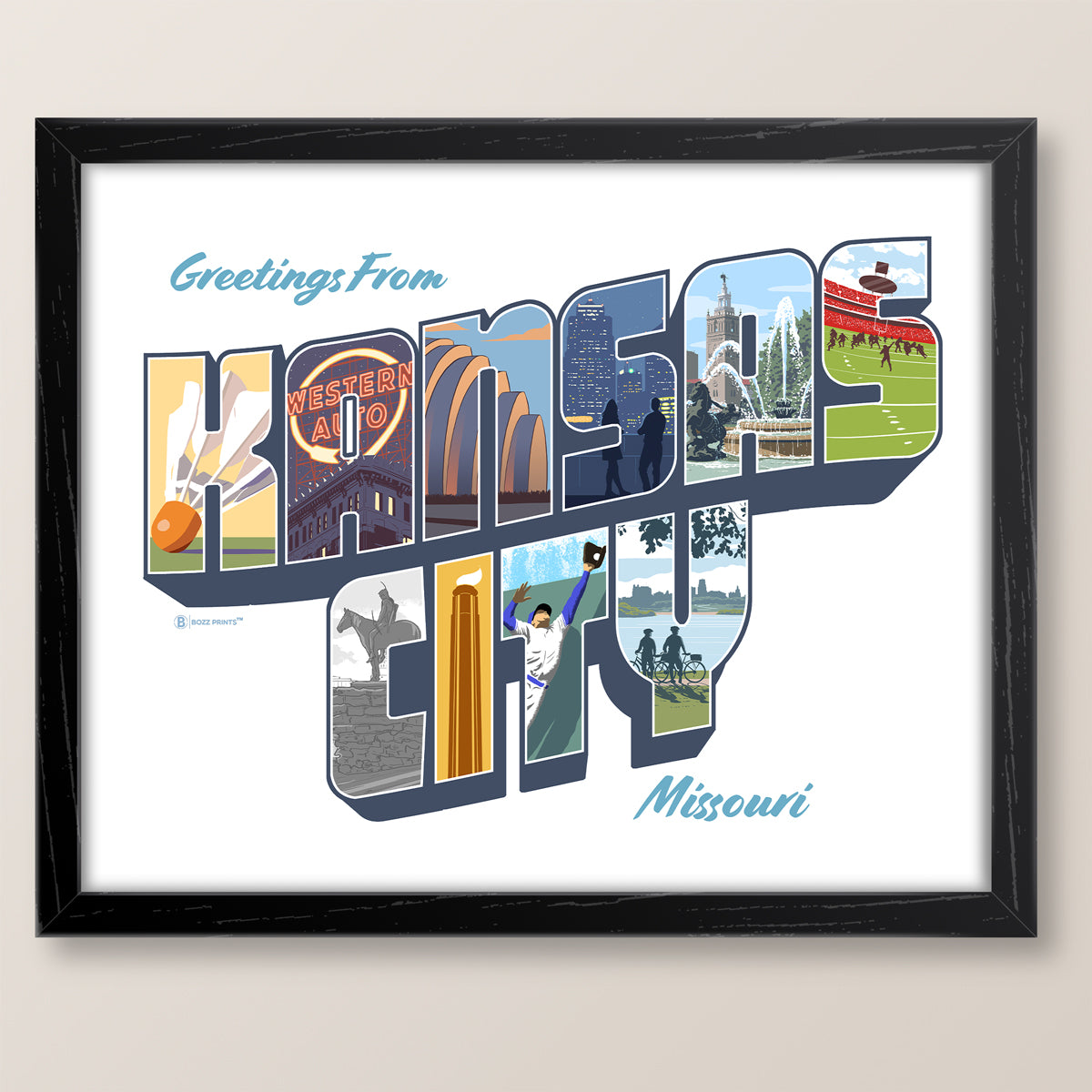Greetings From Kansas City Print