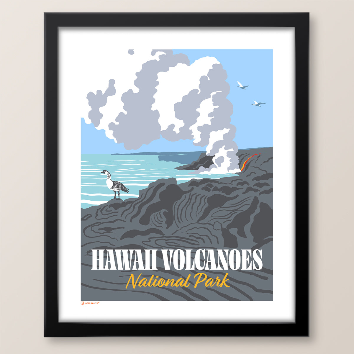 Hawaii Volcanoes National Park Ocean Lava Print