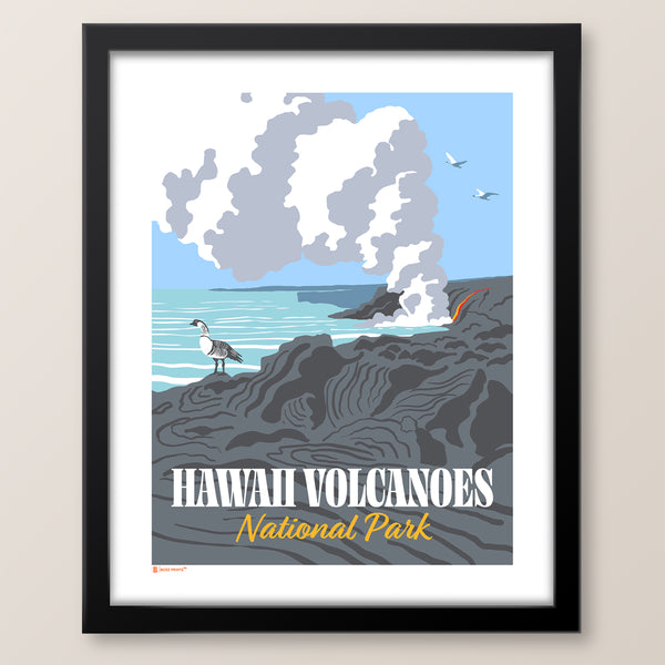 Hawaii Volcanoes National Park Ocean Lava Art Print - Bozz Prints