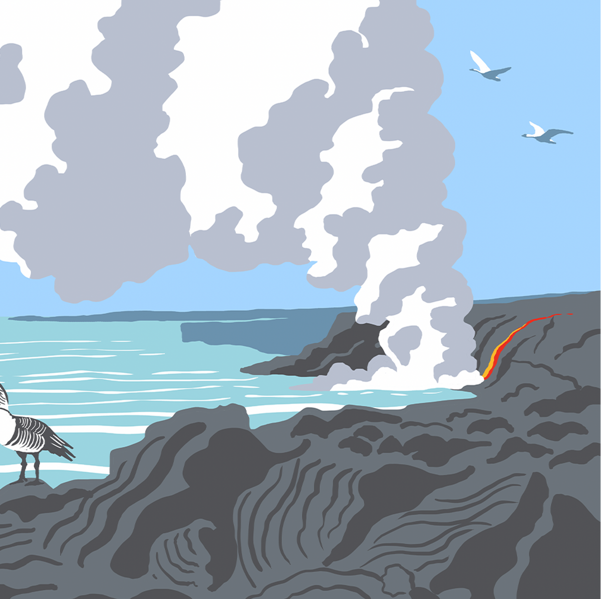Hawaii Volcanoes National Park Ocean Lava Print