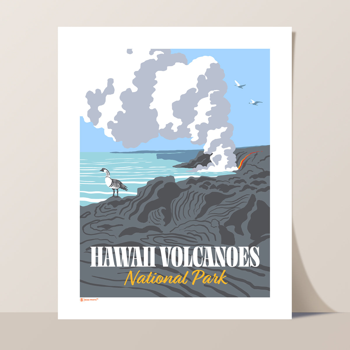 Hawaii Volcanoes National Park Ocean Lava Print