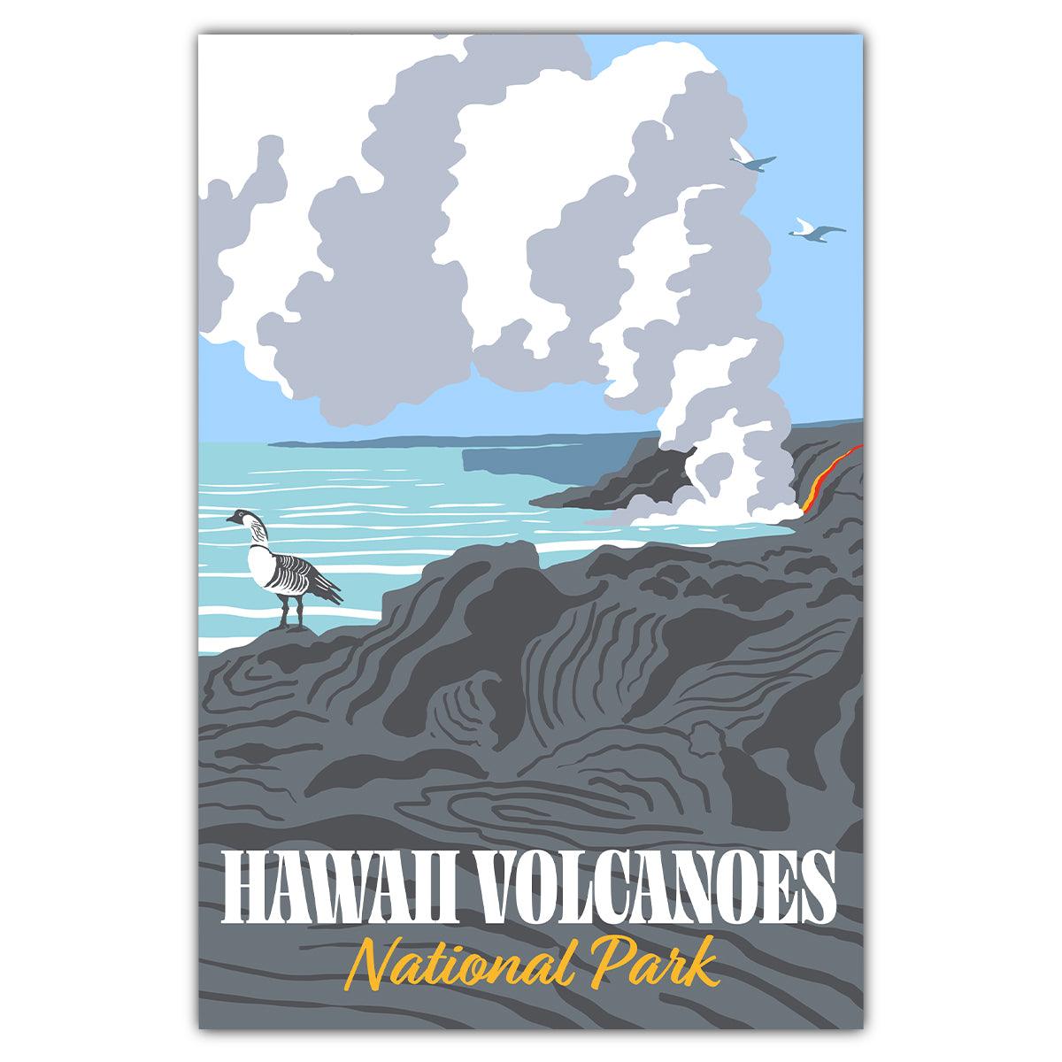 Hawaii Volcanoes National Park Ocean Lava Postcard