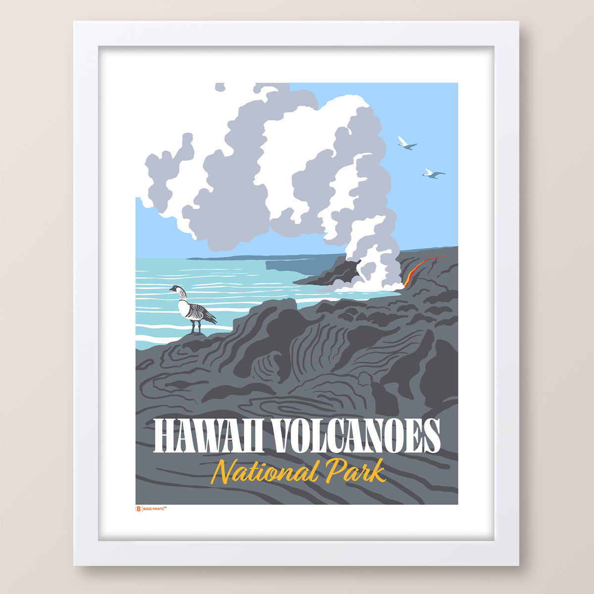 Hawaii Volcanoes National Park Ocean Lava Print