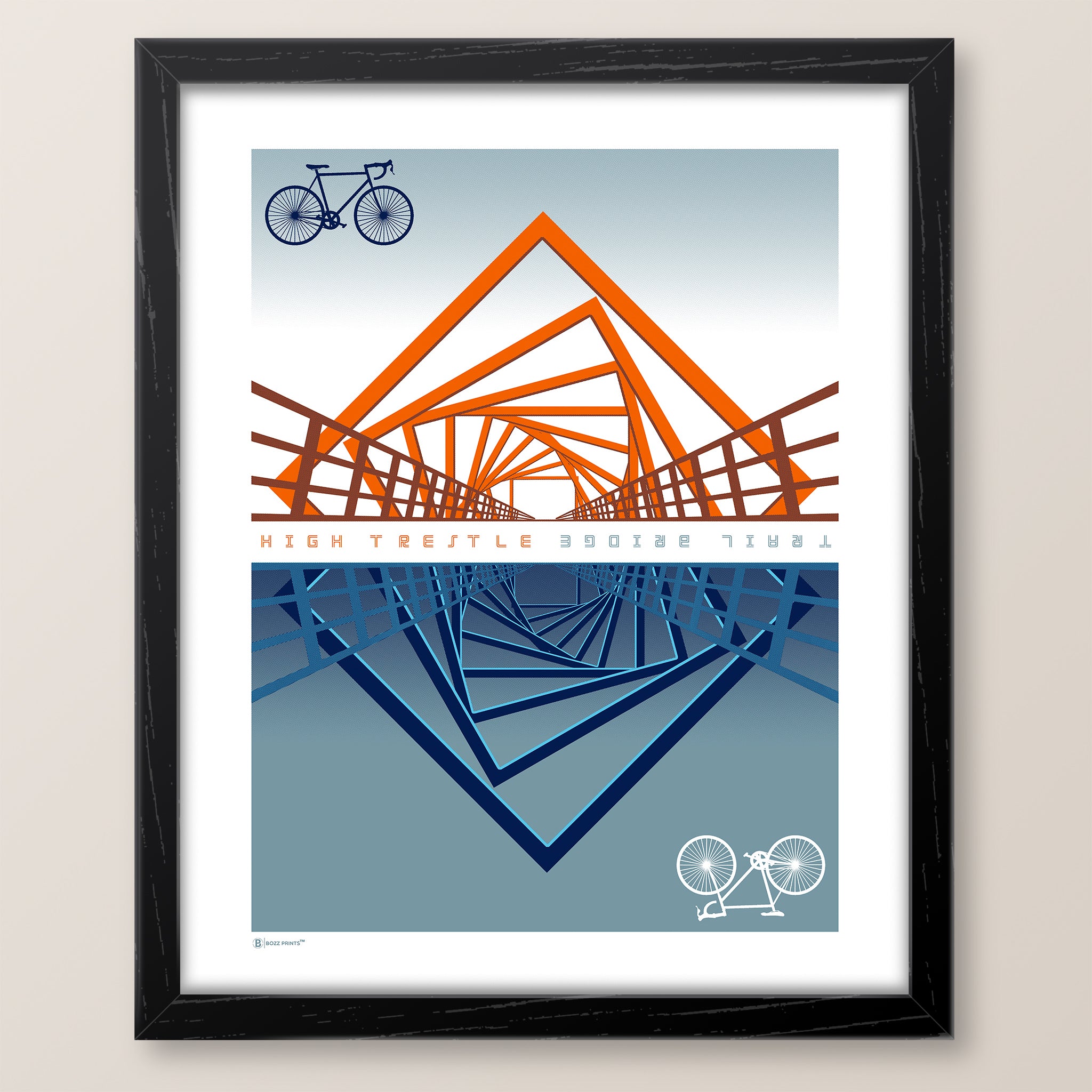 YKZ123出品 art work studio bridge 120 High Trestle Trail Bridge Art Print - Bozz Prints