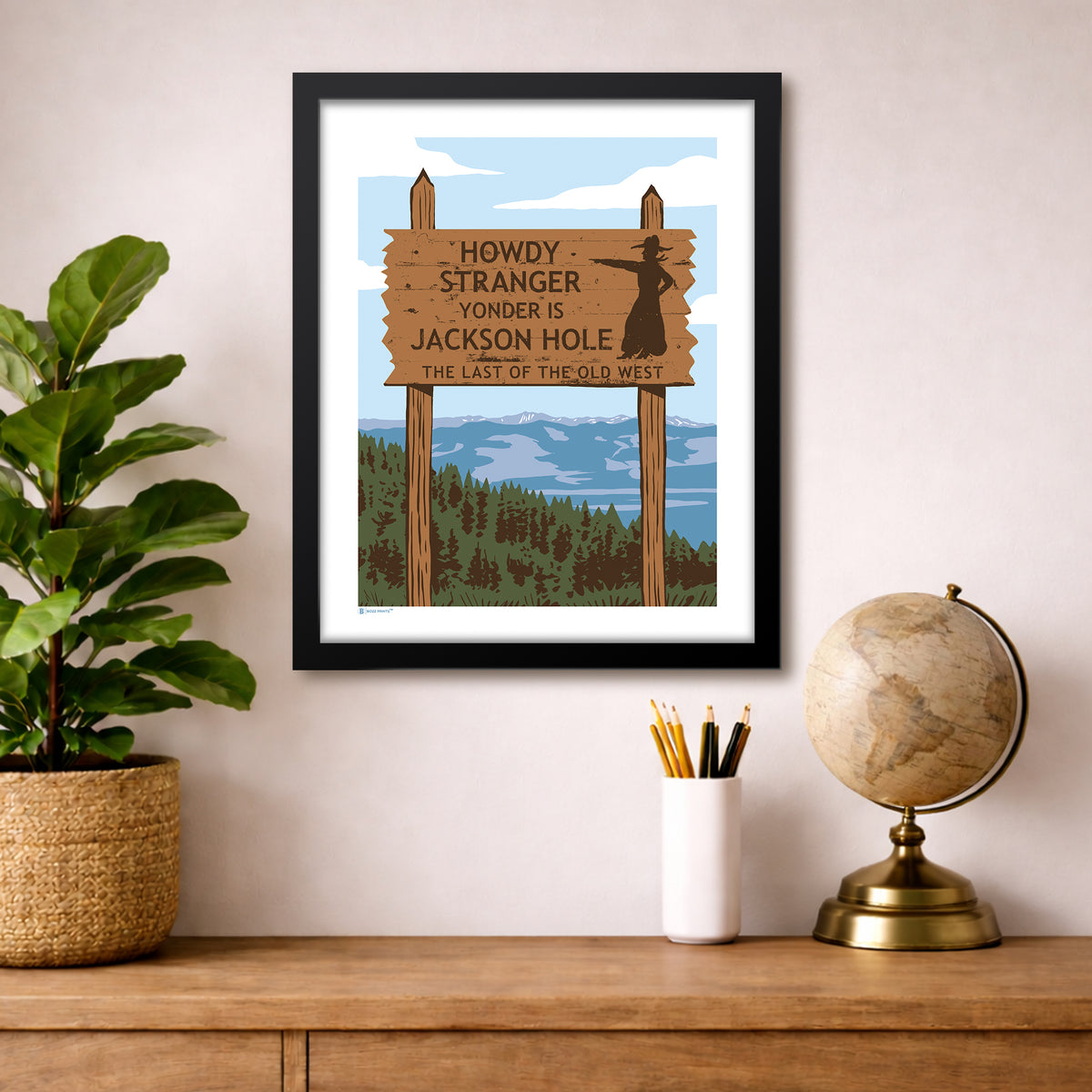 Jackson Hole Howdy Sign Print