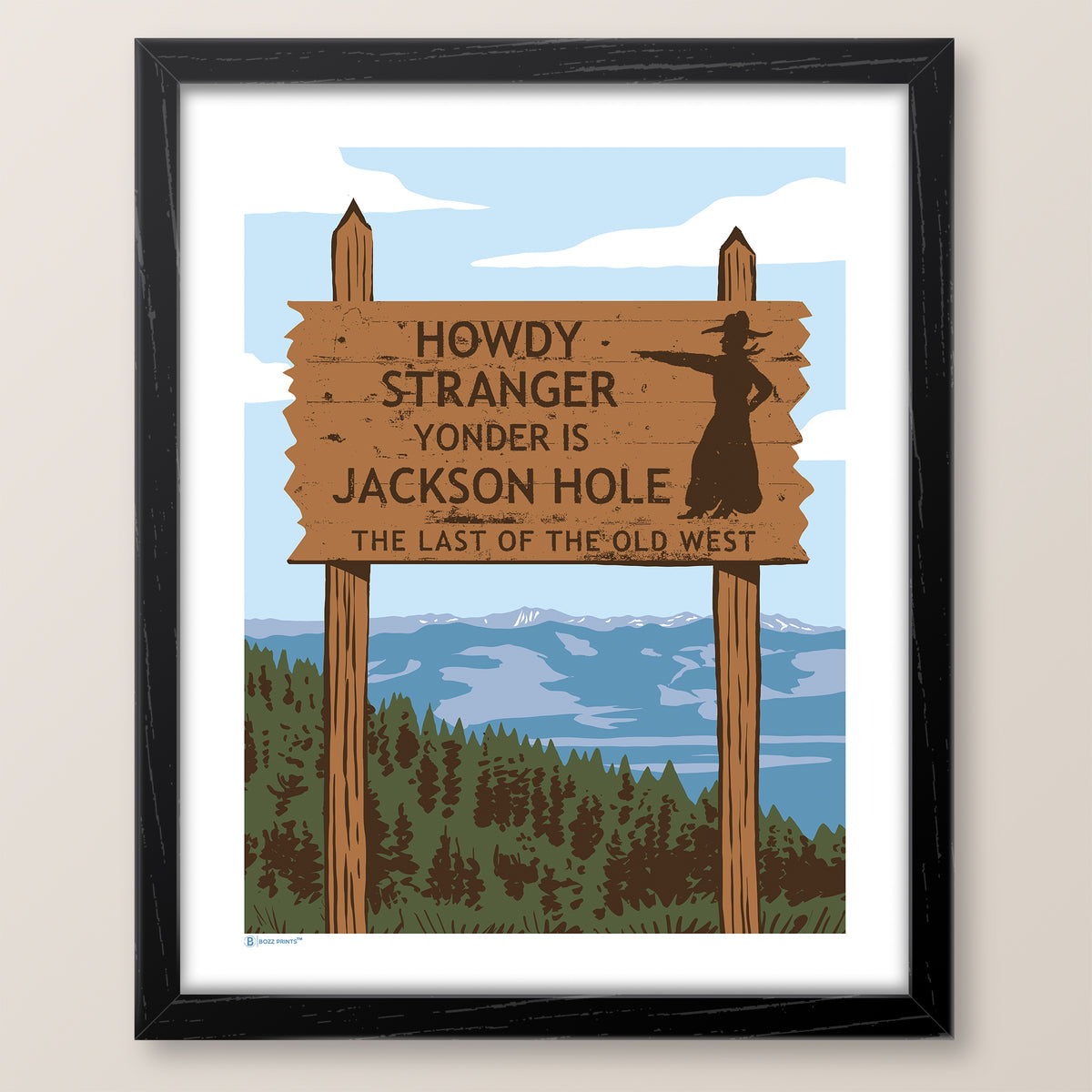 Jackson Hole Howdy Sign Print