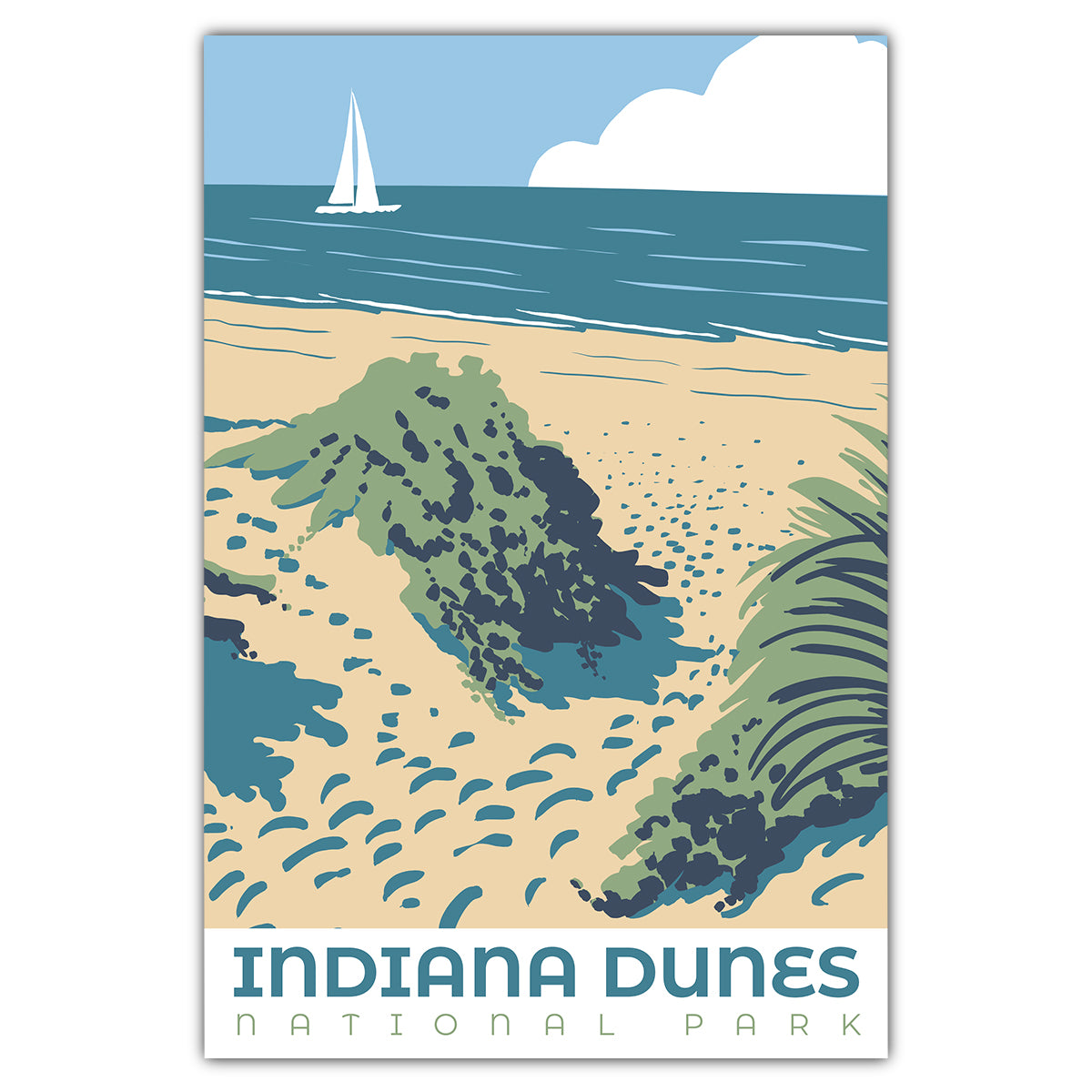 Indiana Dunes National Park Sailing Postcard