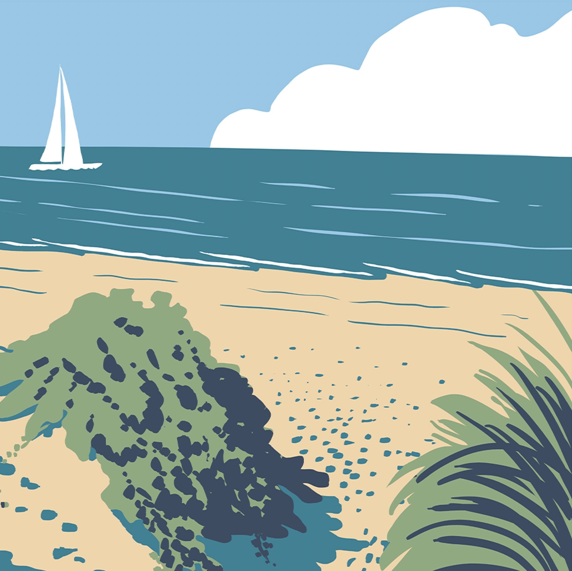 Indiana Dunes National Park Sailing Print