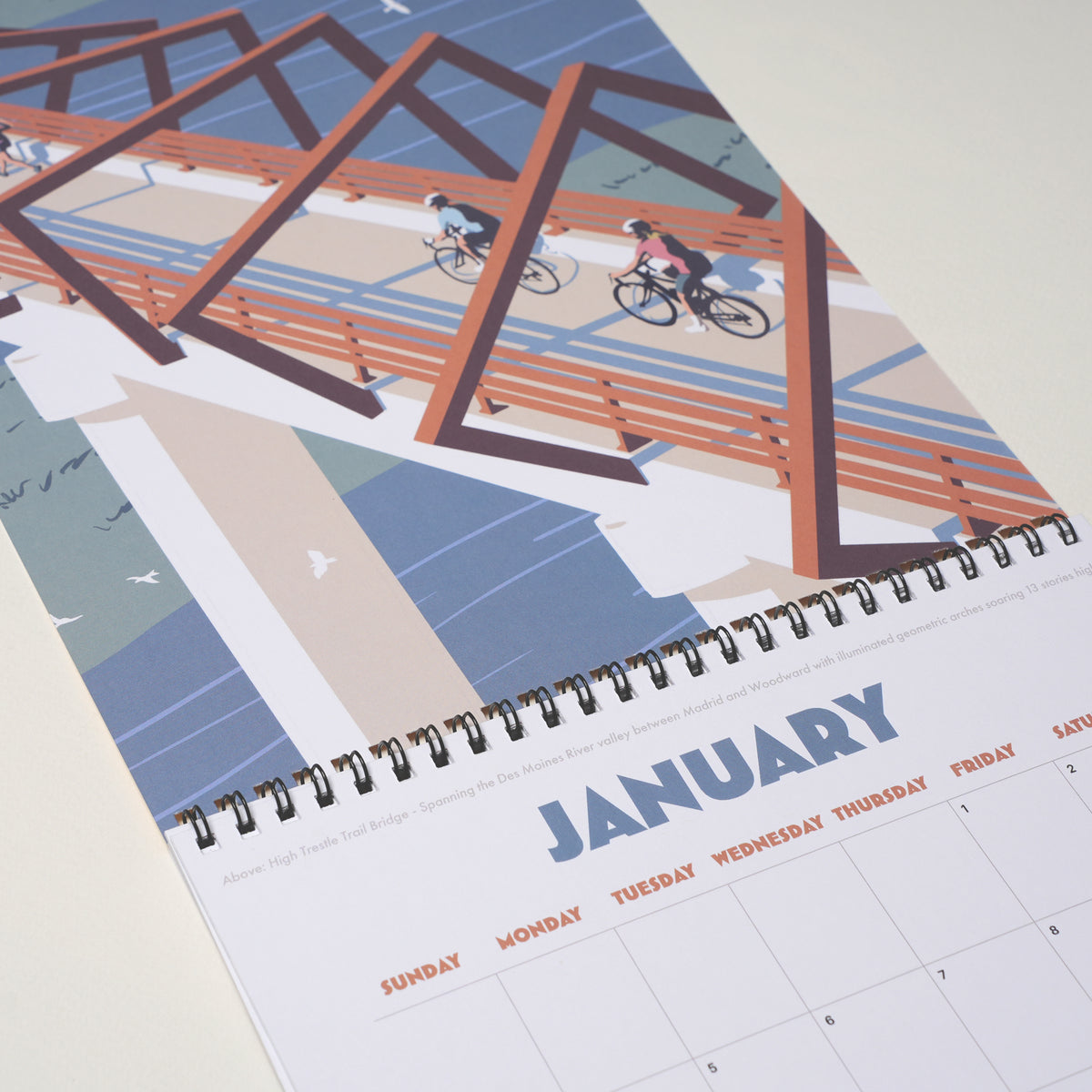 2027 Iowa Illustrated Wall Calendar