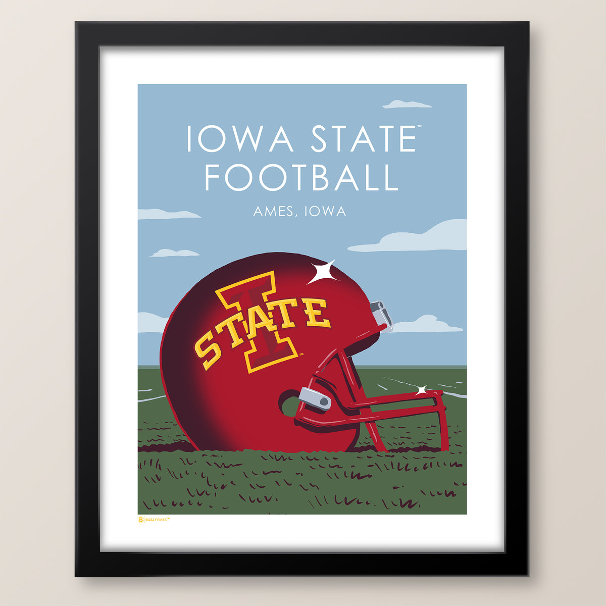 Iowa State University Football Helmet Print