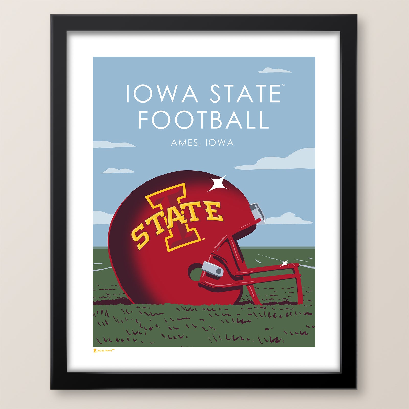 Iowa State University Football Helmet Print