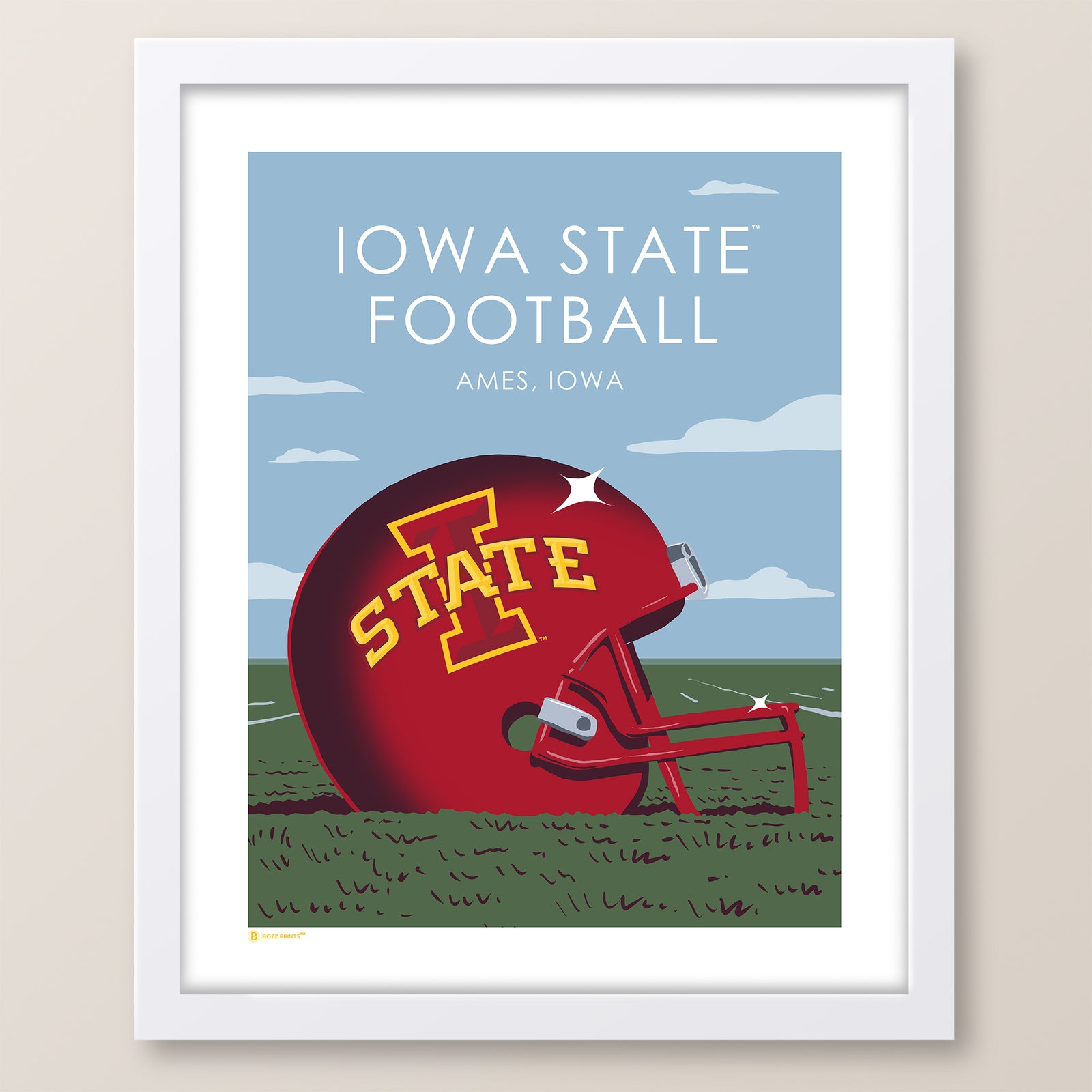 Iowa State University Football Helmet Print