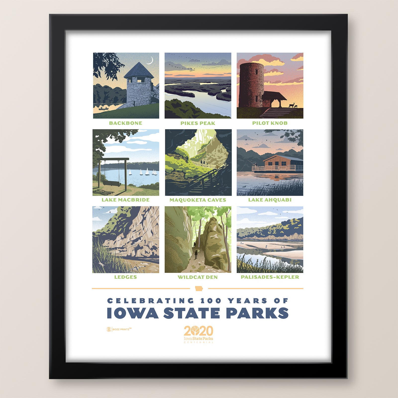Iowa State Parks Centennial Print