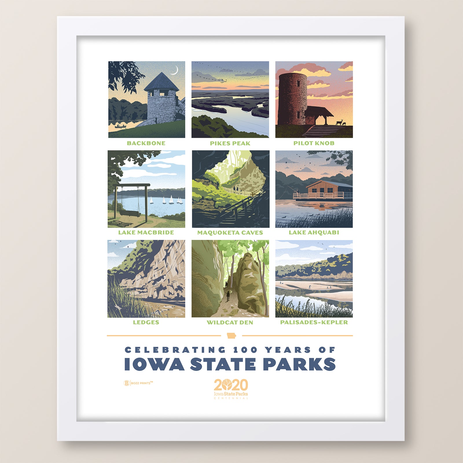 Iowa State Parks Centennial Print