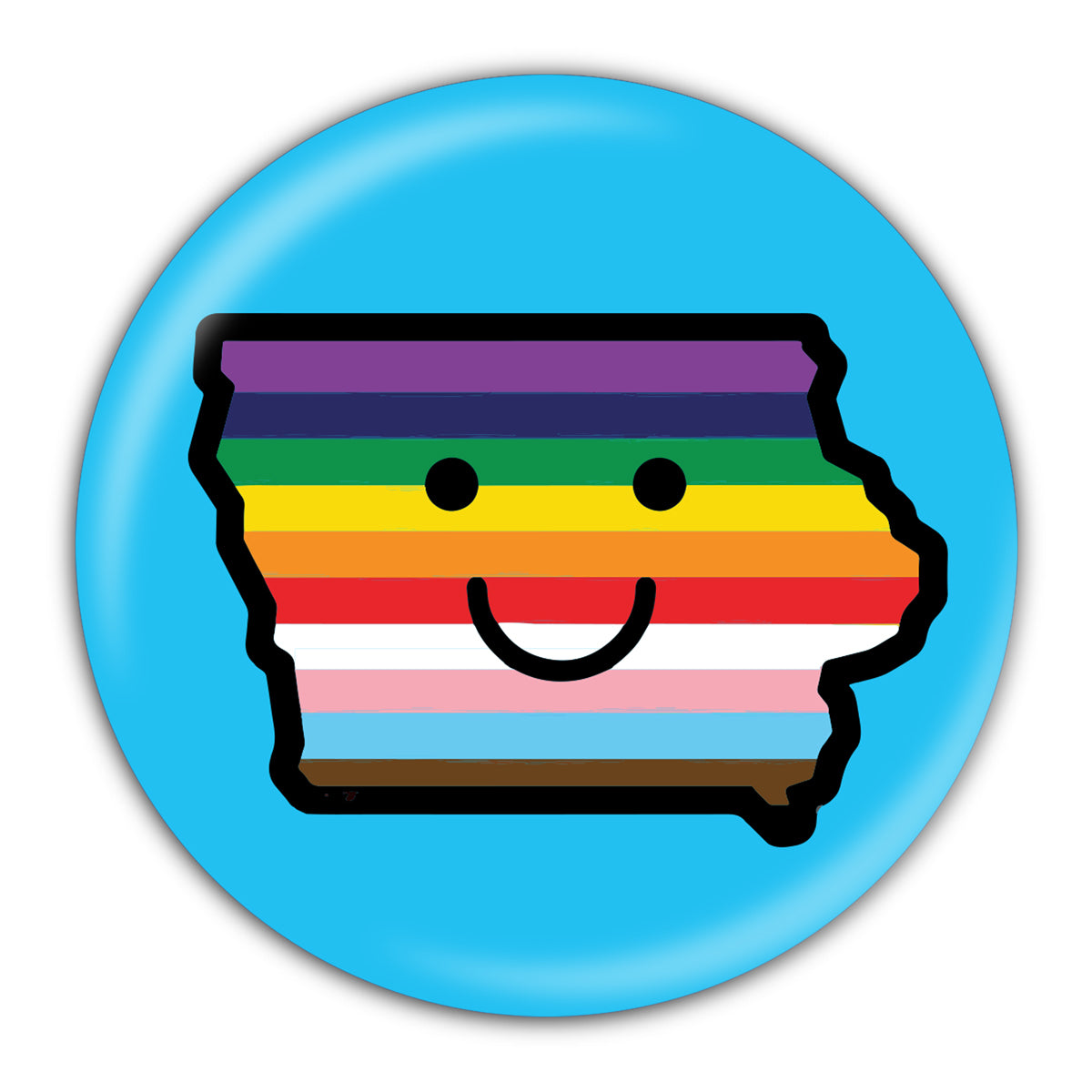 Smiley Face Iowa Pride Drink Coaster