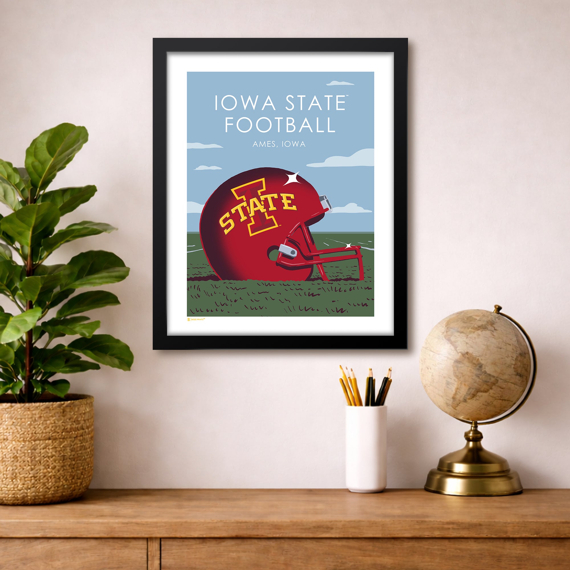 Iowa State Football Helmet Art Print