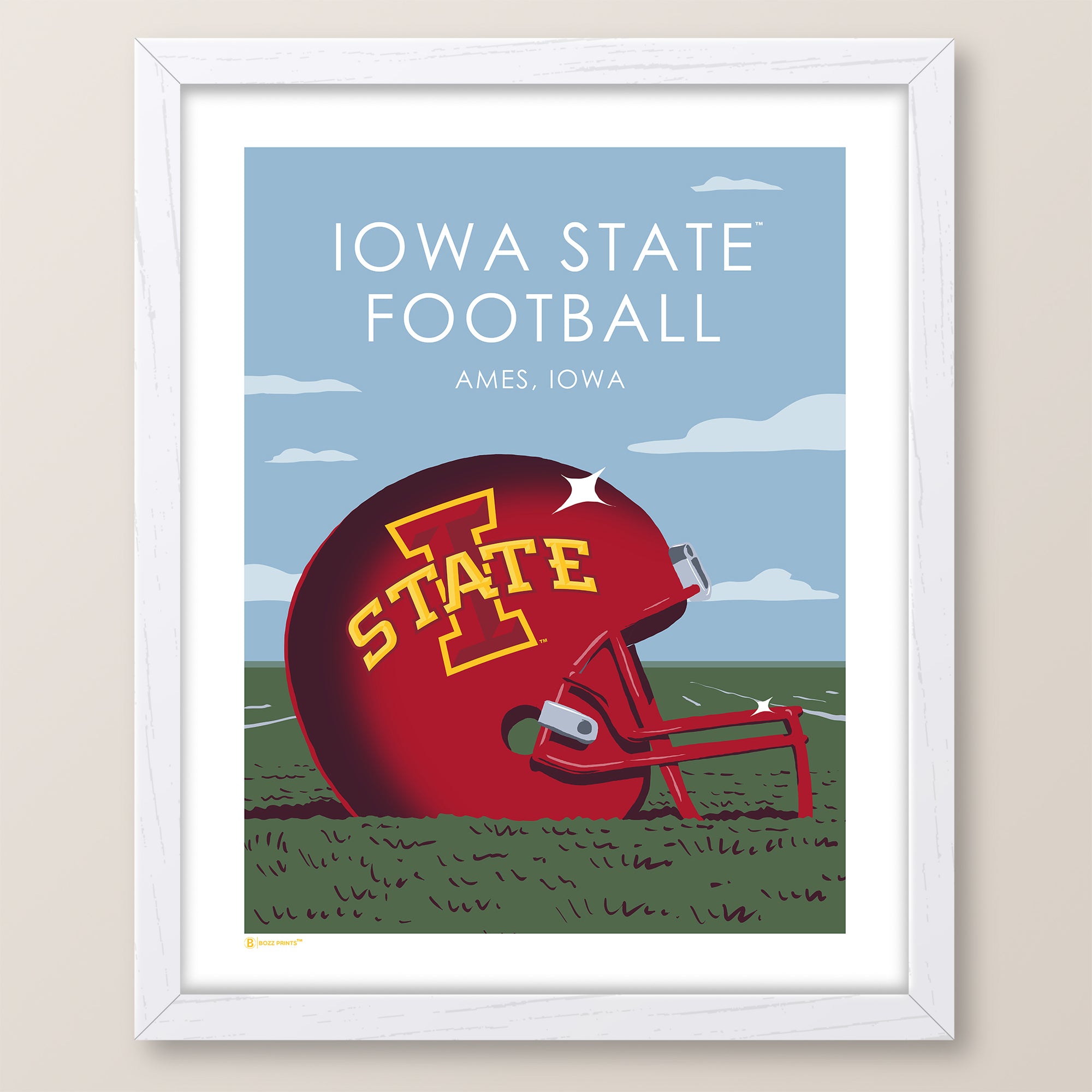 Iowa State University Football Helmet Print