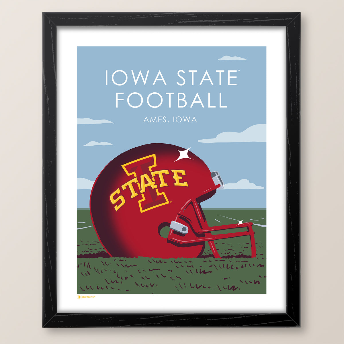 Iowa State University Football Helmet Print