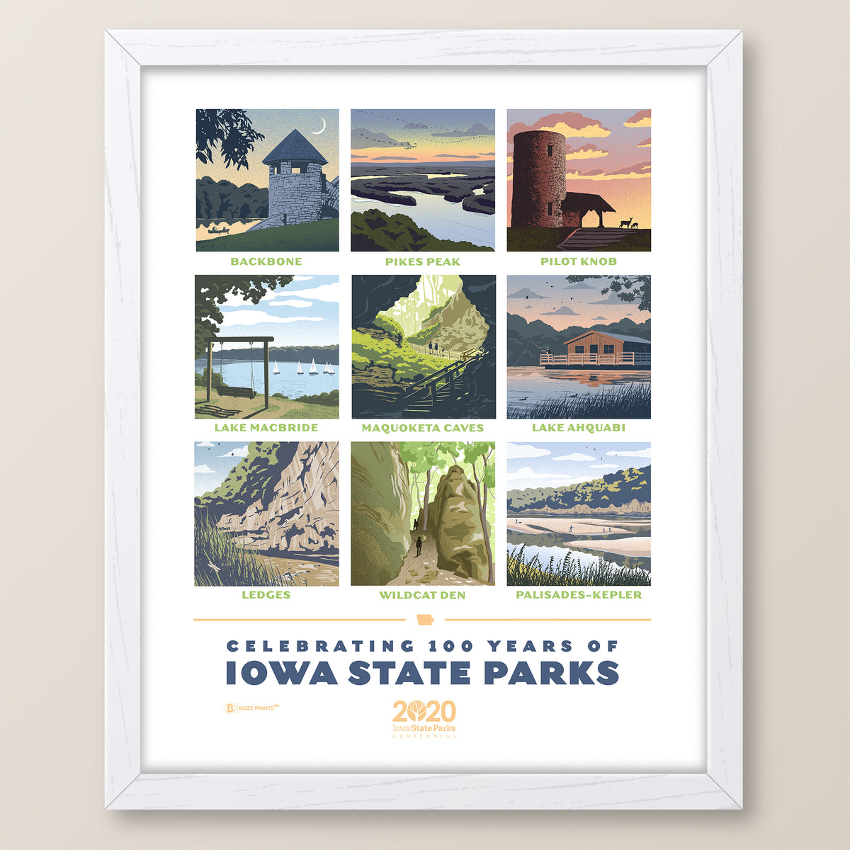 Iowa State Parks Centennial Print