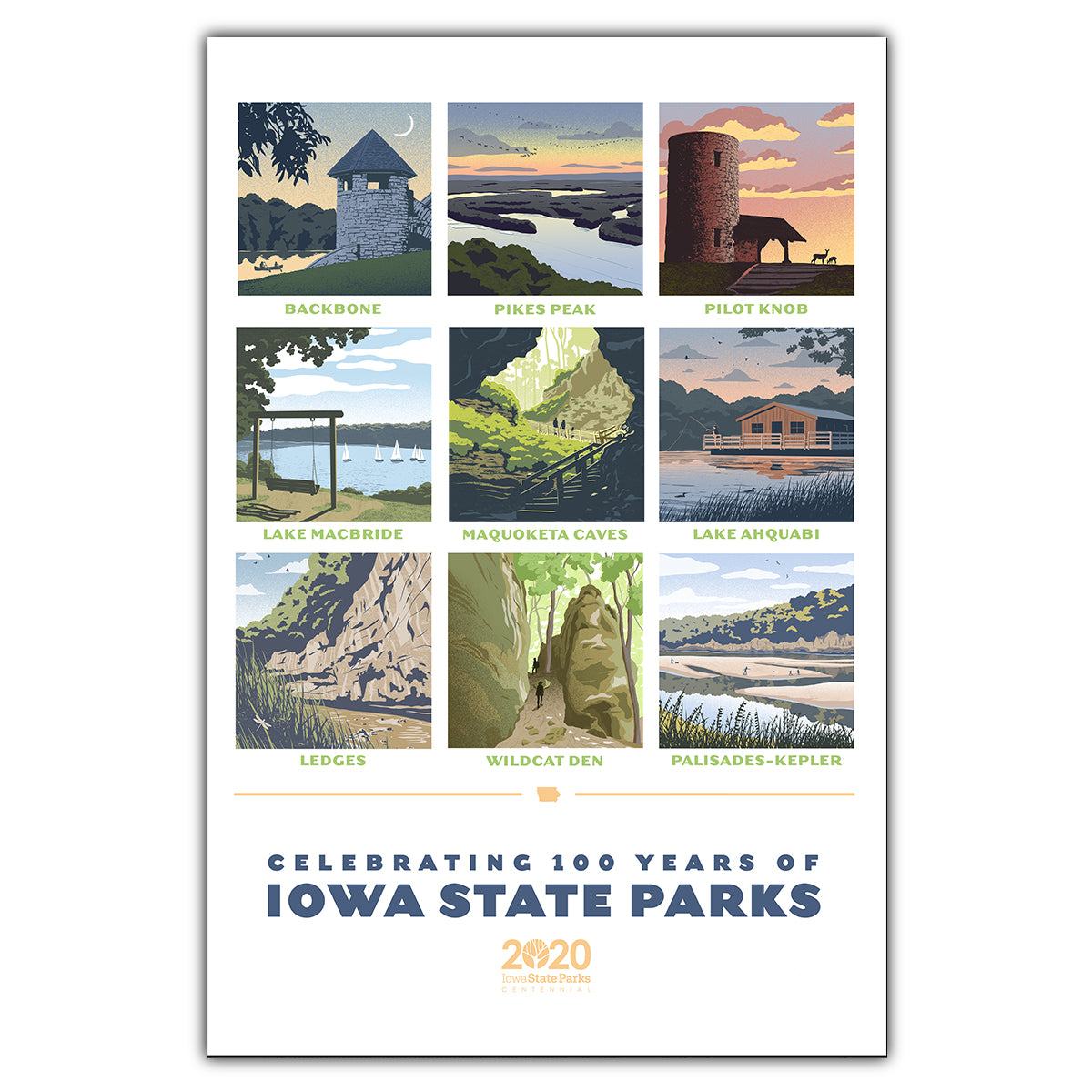 Iowa State Parks Centennial Postcard