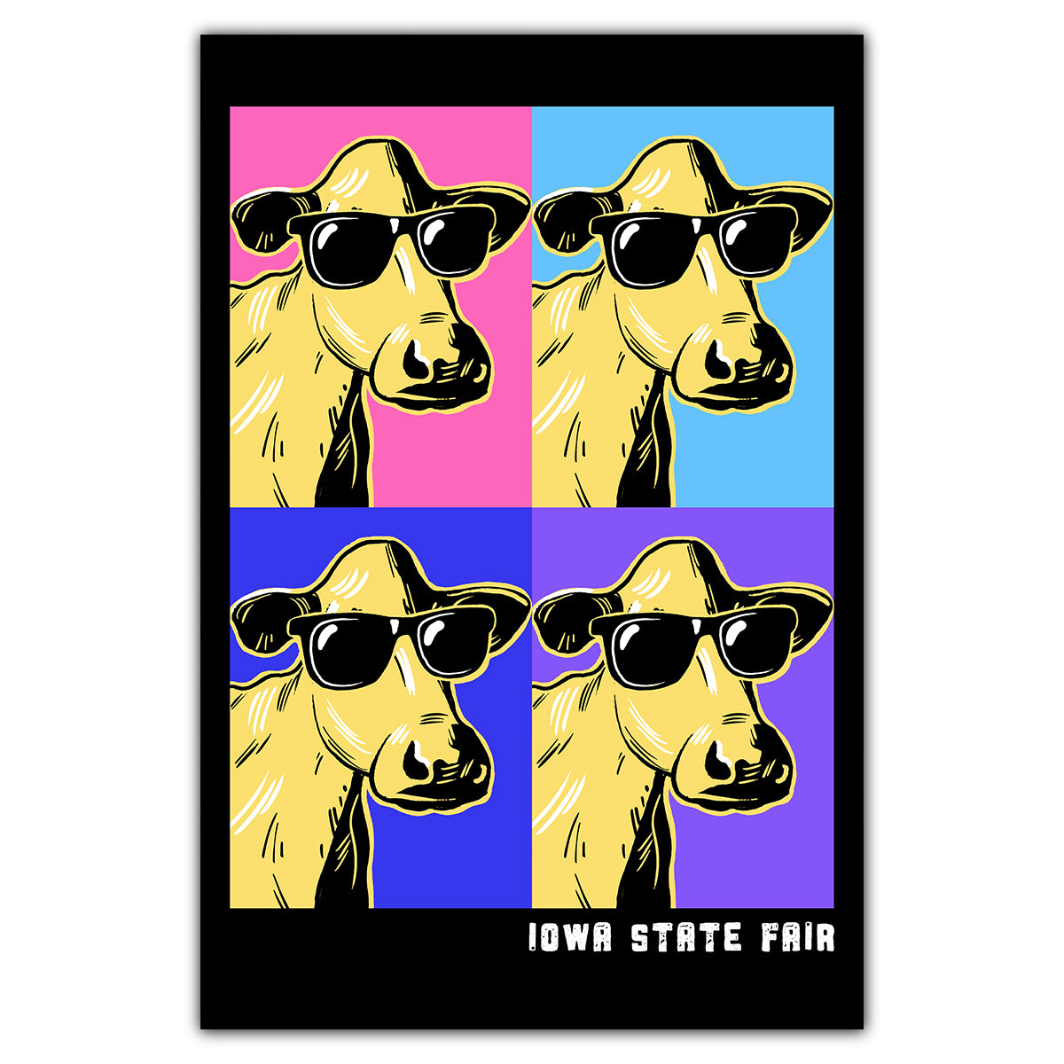 Iowa State Fair Butter Cow Pop Art Postcard