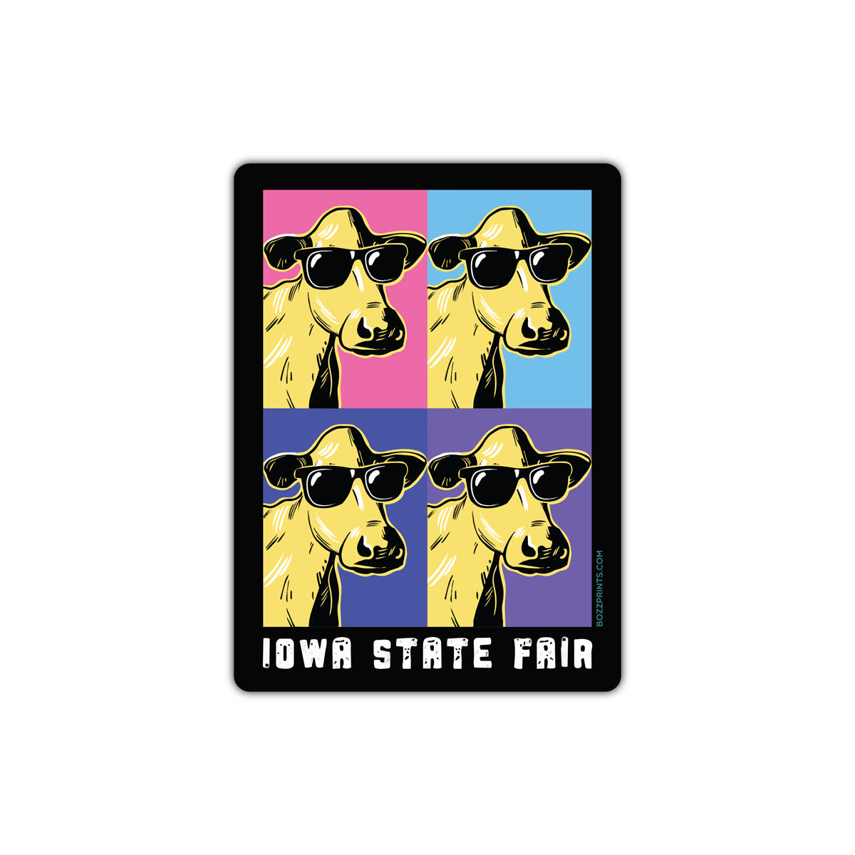 Iowa State Fair Butter Cow Pop Art Sticker