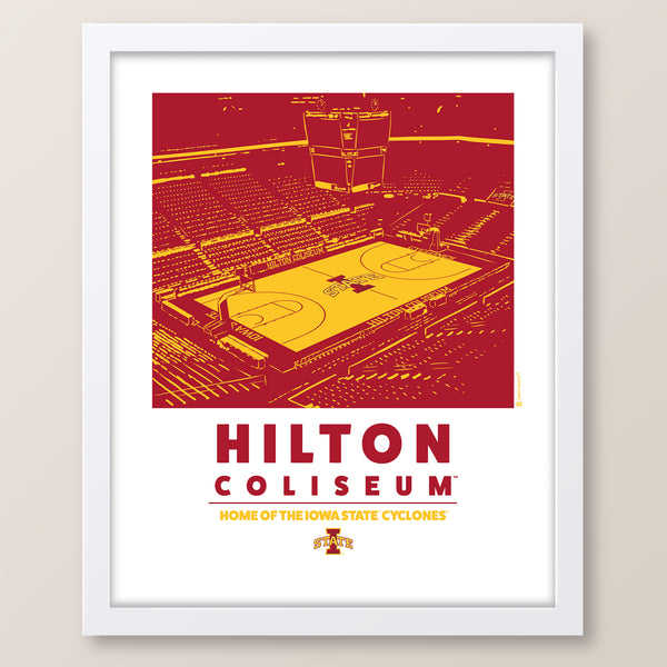 Inspired Posters Iowa State Cyclones Basketball Court Poster - 24x36 Inch Wall Art - High Quality UV Printed Sports Decor