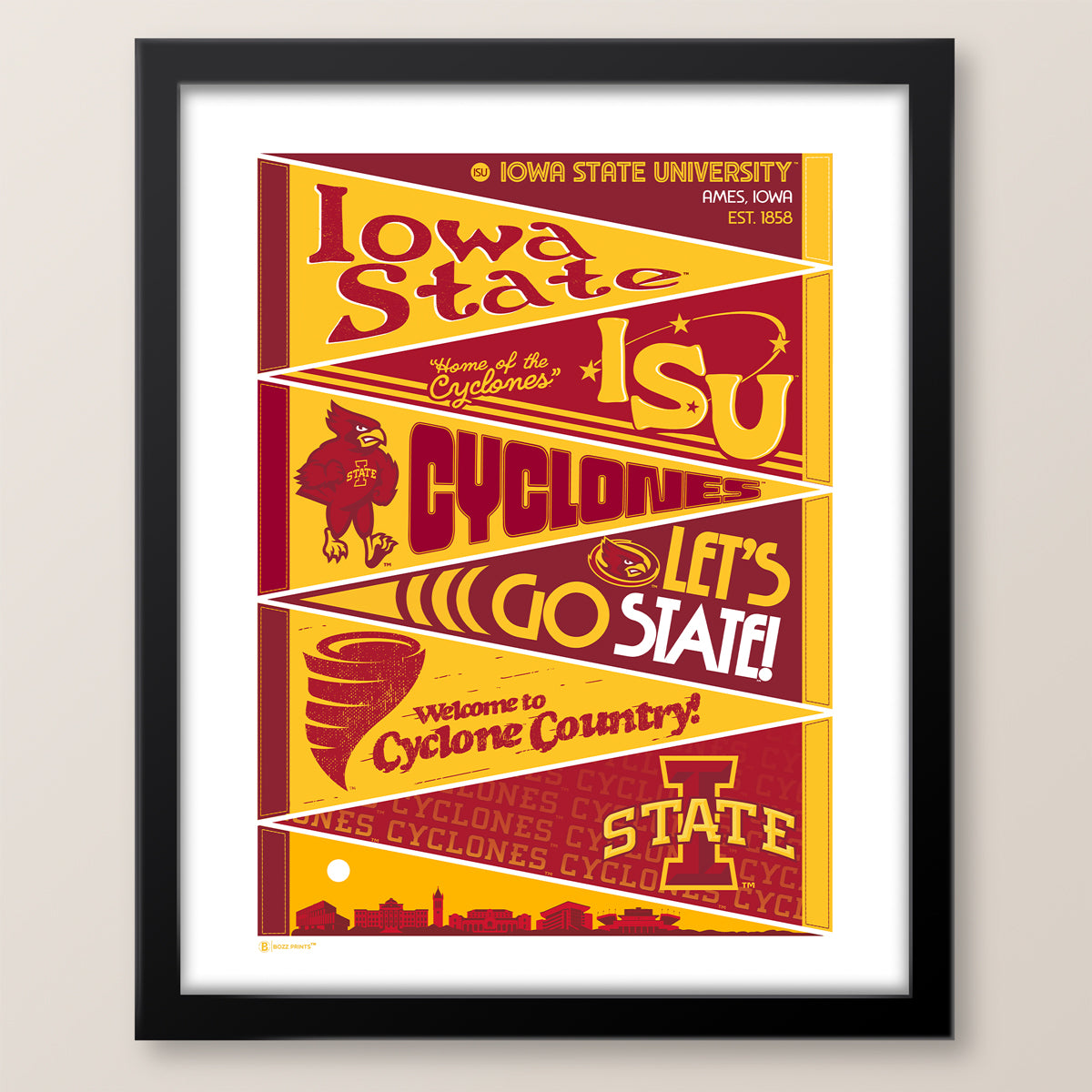 Iowa State University Pennants Print