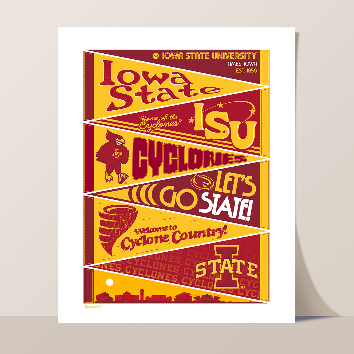 Iowa State University Pennants Print