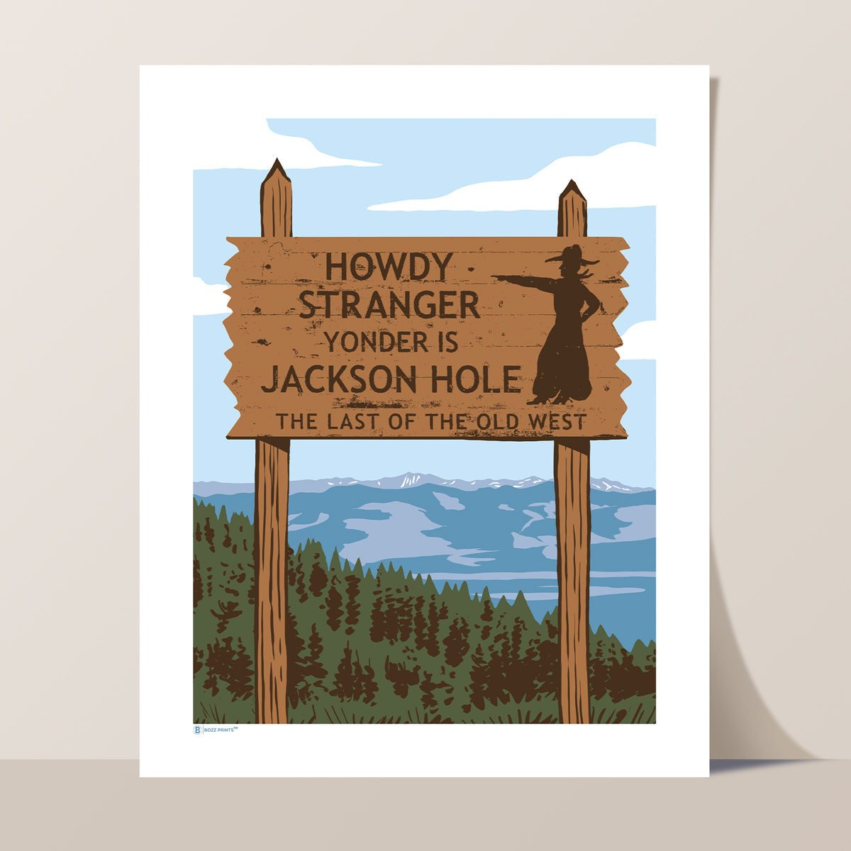Jackson Hole Howdy Sign Print