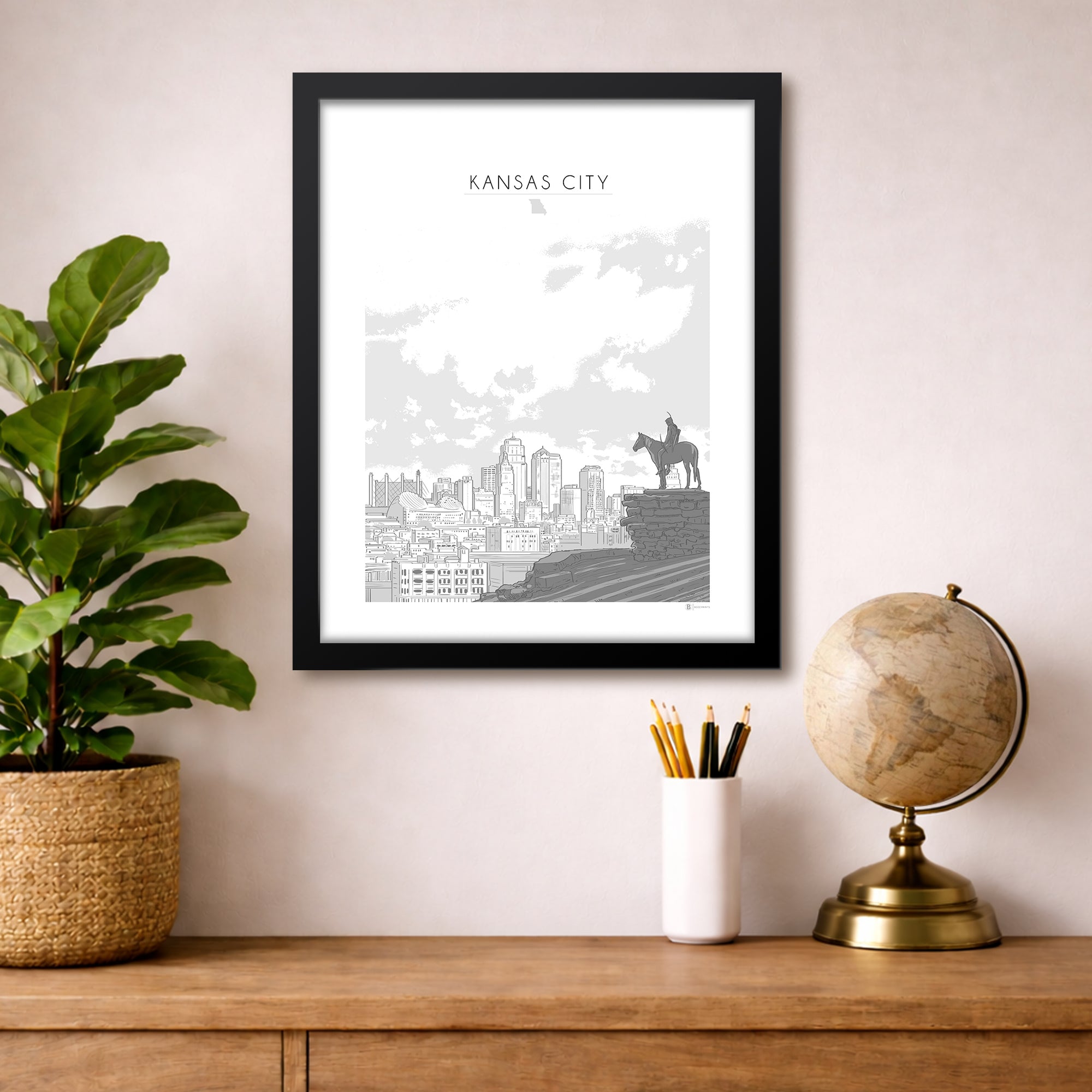 Kansas City Skyline Art Print - Bozz Prints