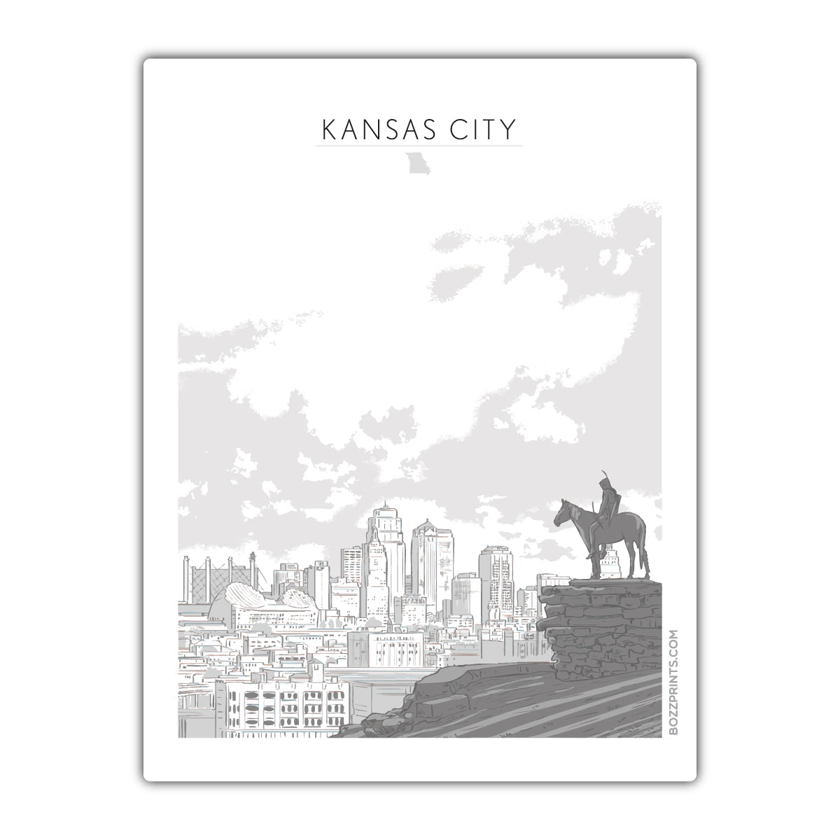 Kansas City Skyline Sticker