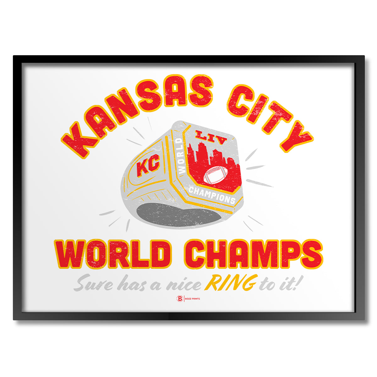 Kansas City World Champions Ring Print