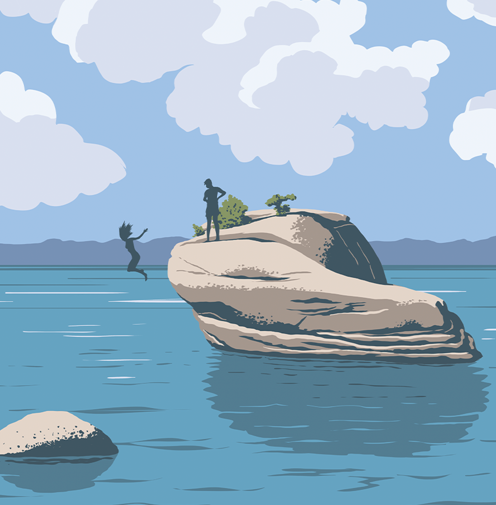 Lake Tahoe Bonsai Rock Print