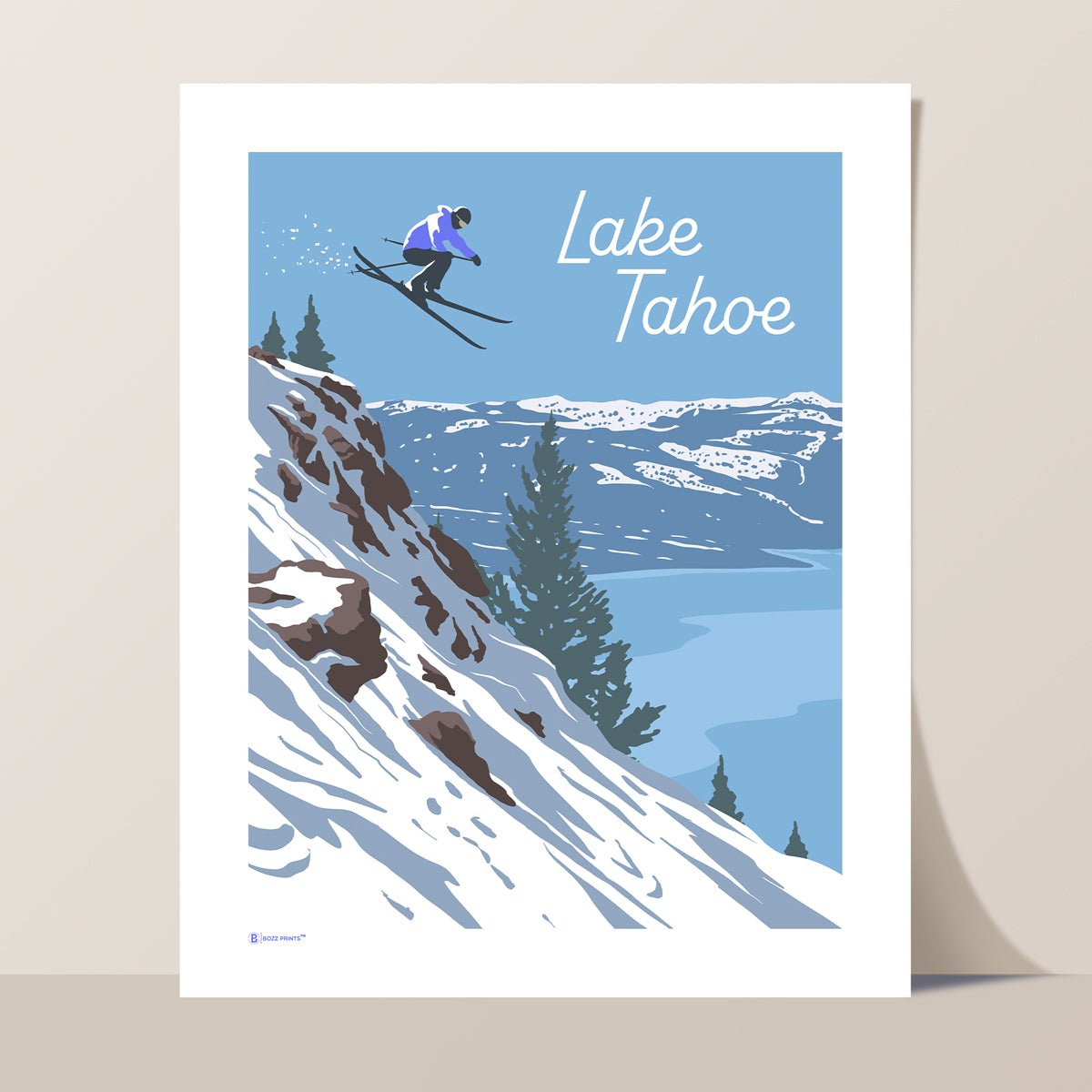 Lake Tahoe Snow Jump Print