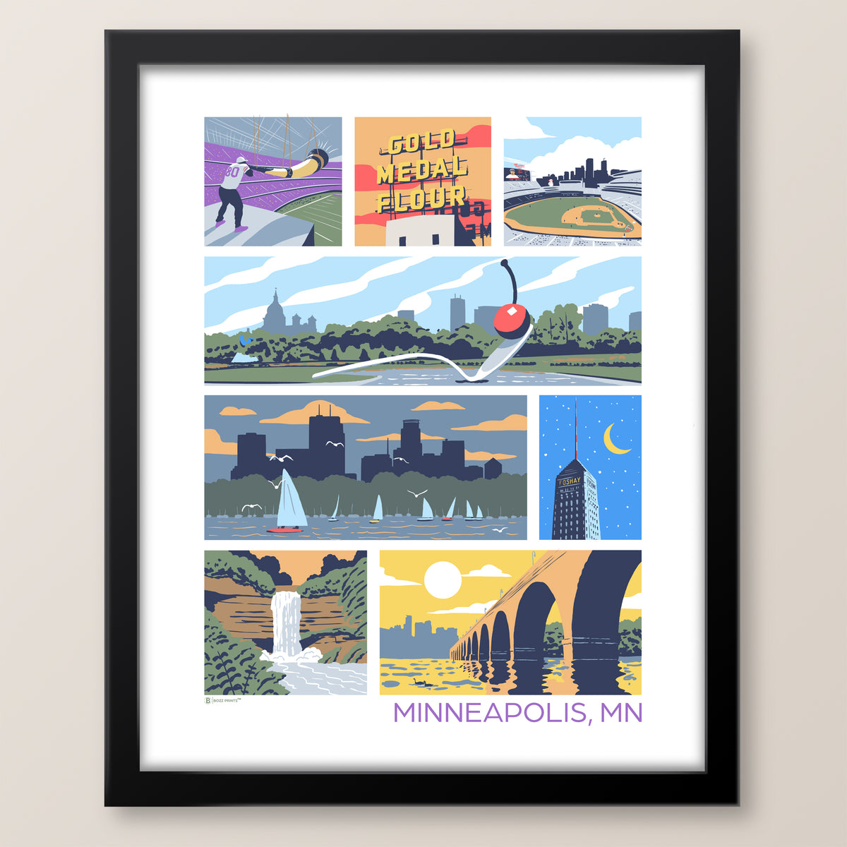 Landmarks of Minneapolis Art Print
