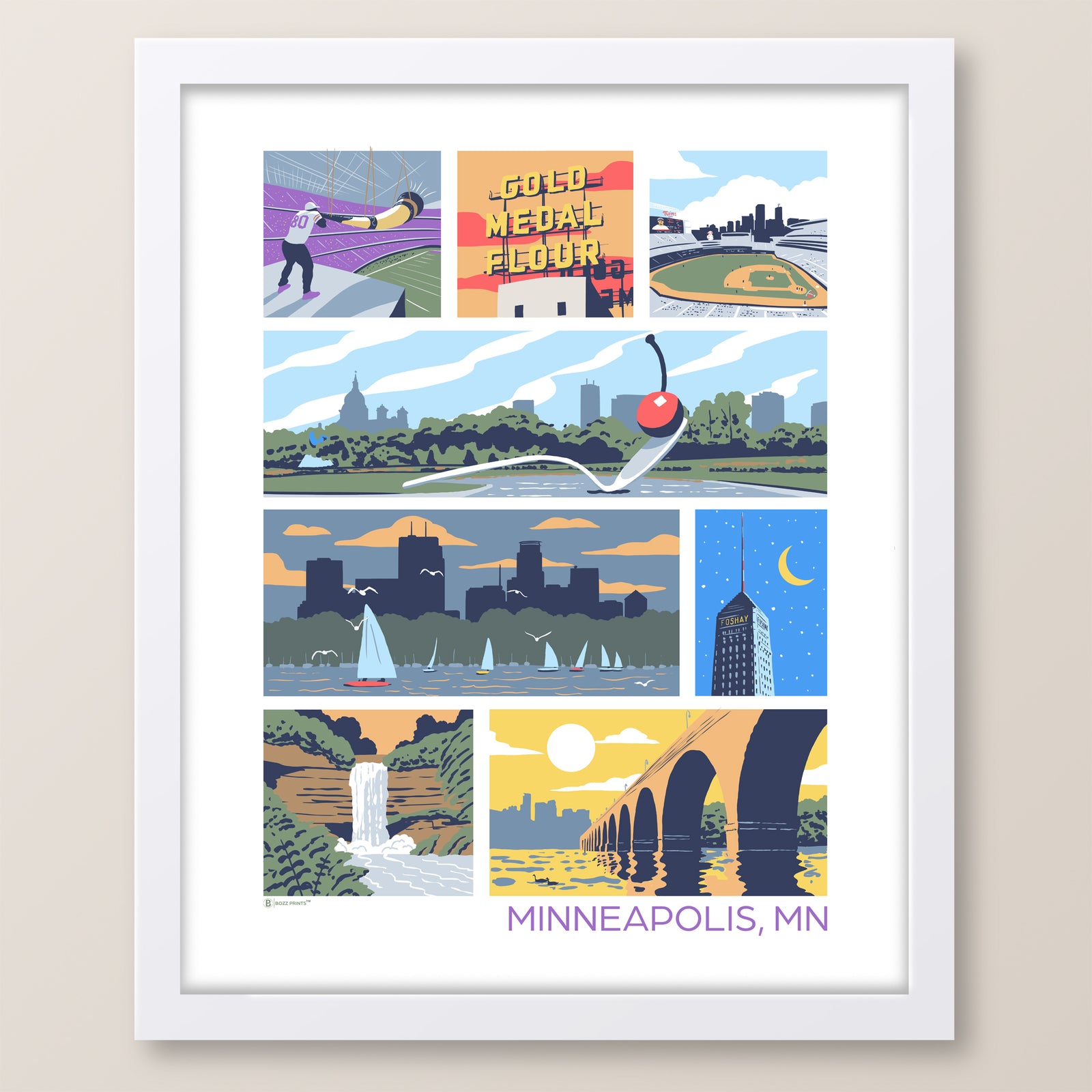 Landmarks of Minneapolis Art Print
