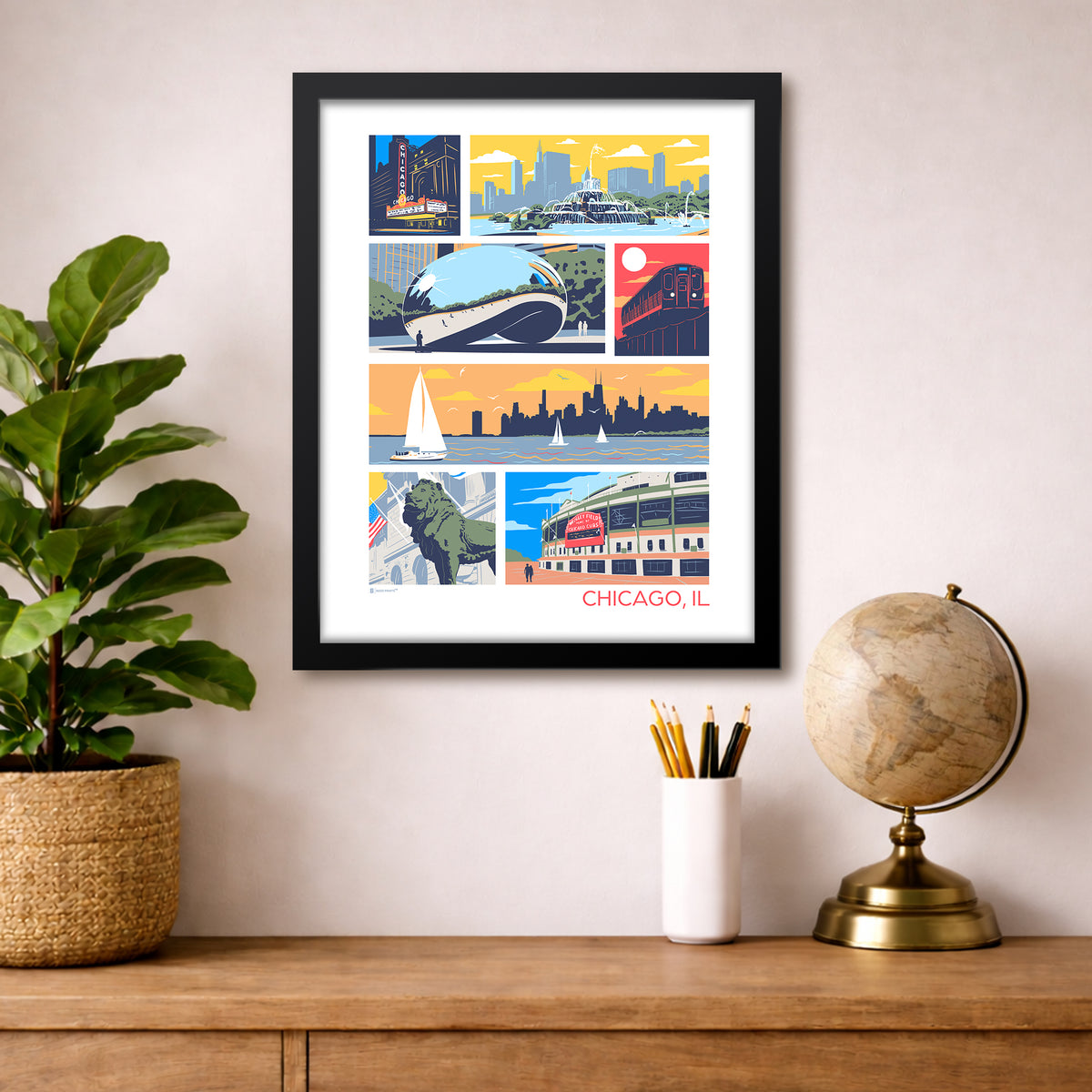 Landmarks of Chicago Print