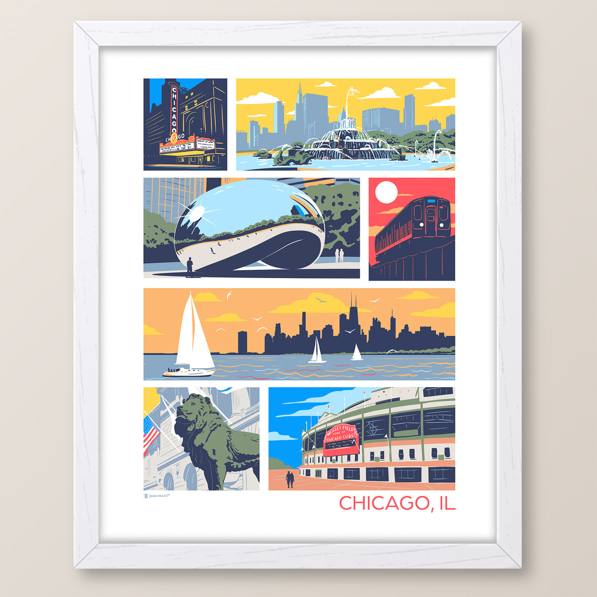 Landmarks of Chicago Print