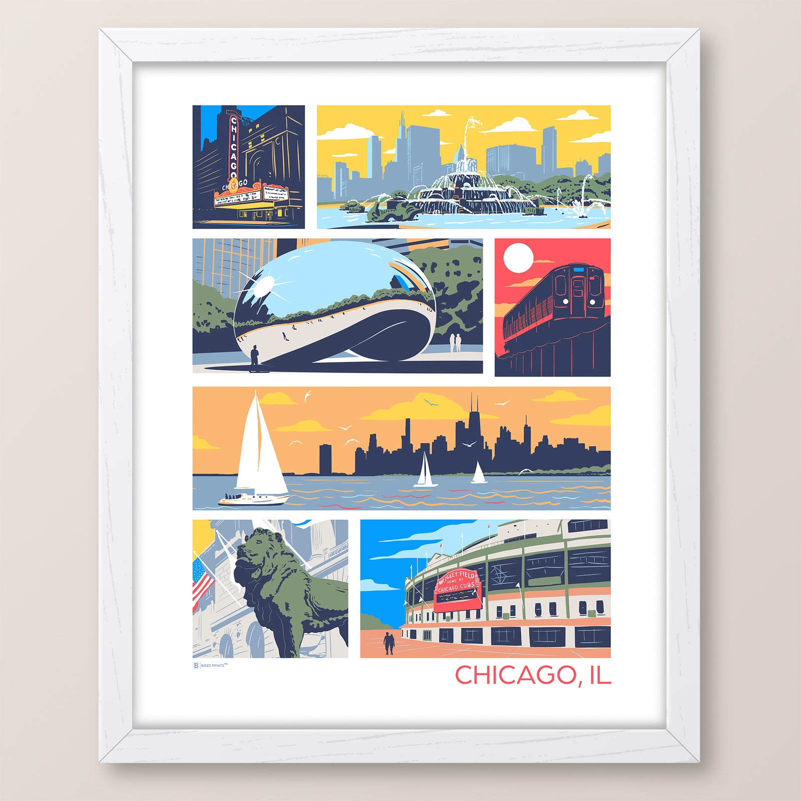 Landmarks of Chicago Print