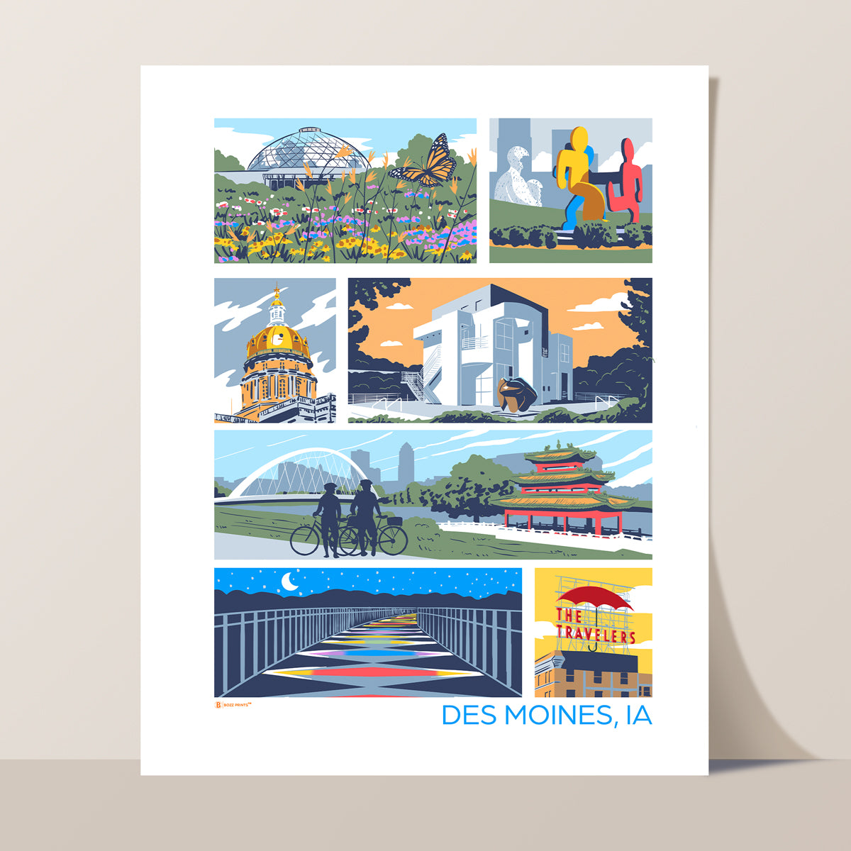 Landmarks of Des Moines Print